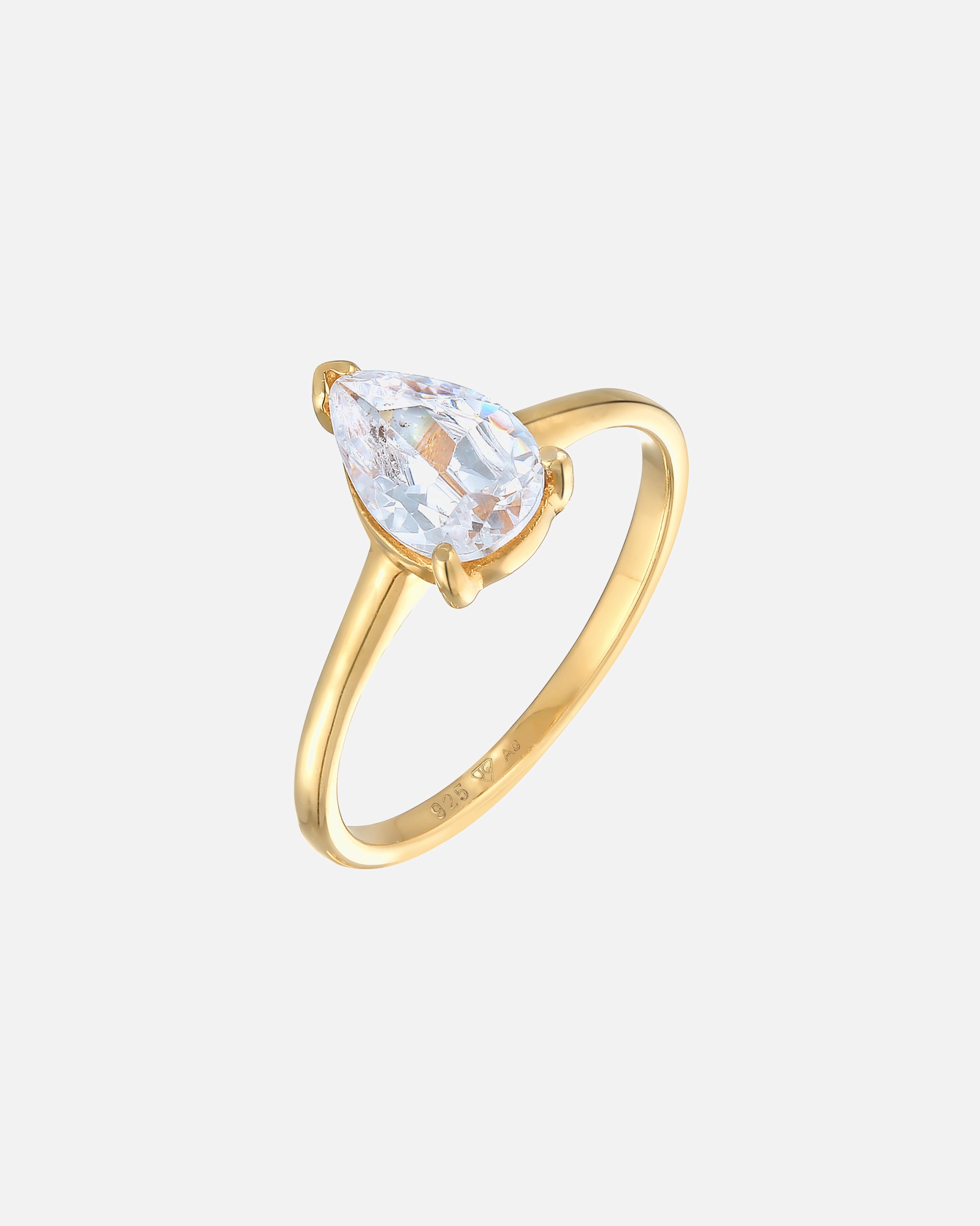 Bague for FemmeElliFemmes Bague de fiançailles Solitaire Goutte avec Zirconia en argent sterling 92558