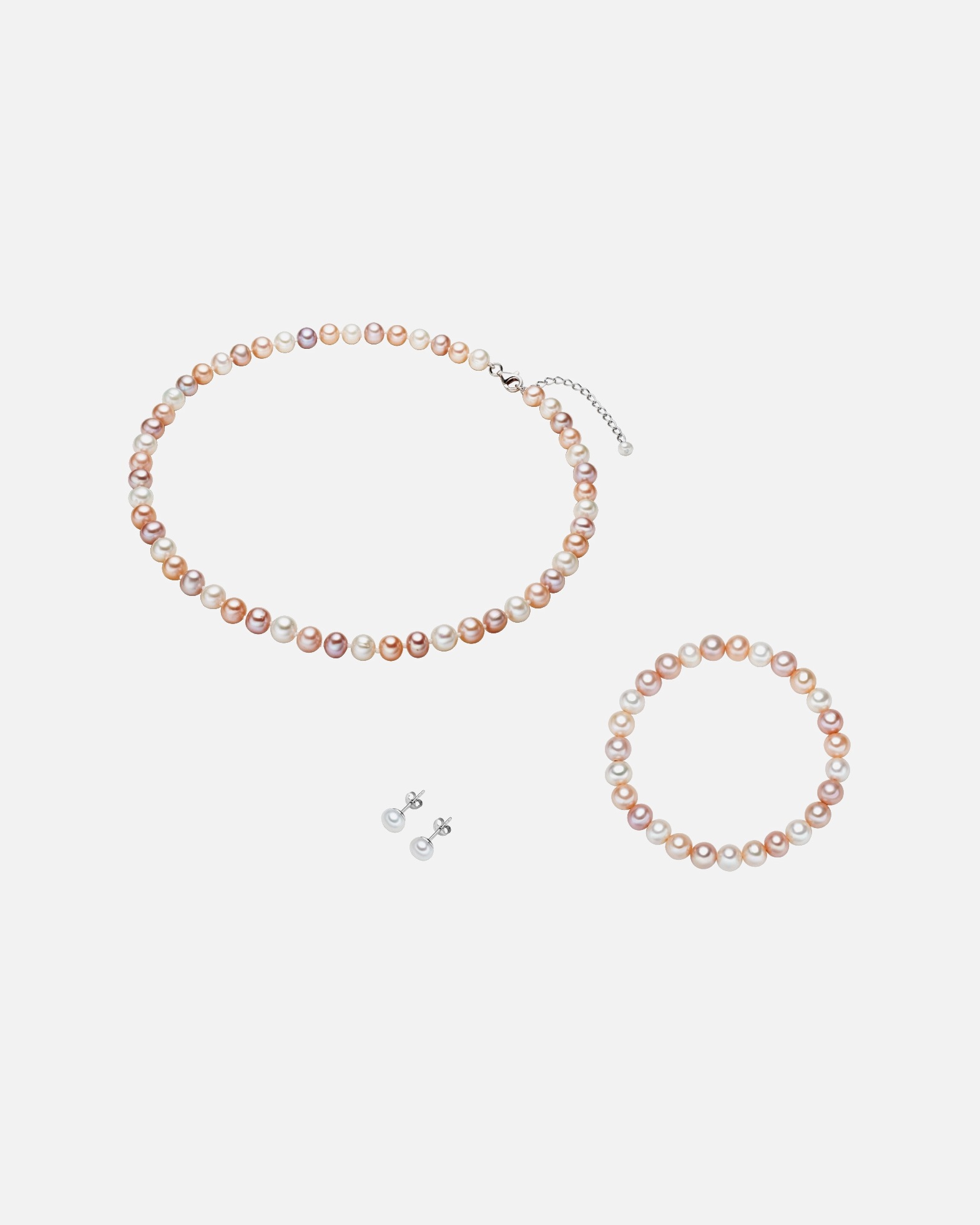 Bijoux for FemmeSet (bracelet + collier + b. d´oreilles) Argent sterling Perle de culture d'eau douce en Argent6,0 - 6,5 mm