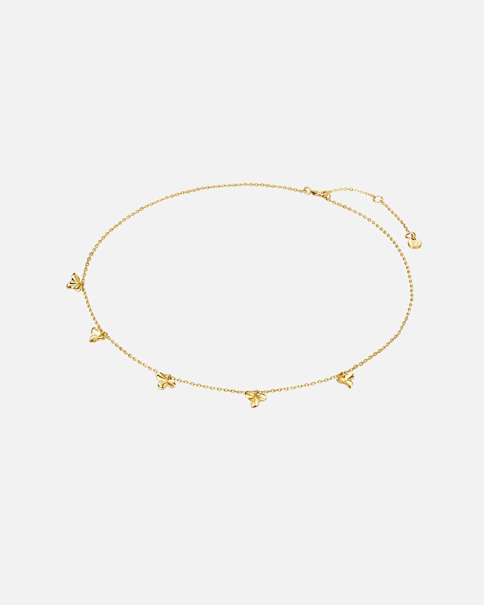 Halskette für Weiblich Glanzstücke München Halskette Blüte Sterling Silber in Gelbgold 35,0 cm Basiskette + 5,0 cm Verlängerung