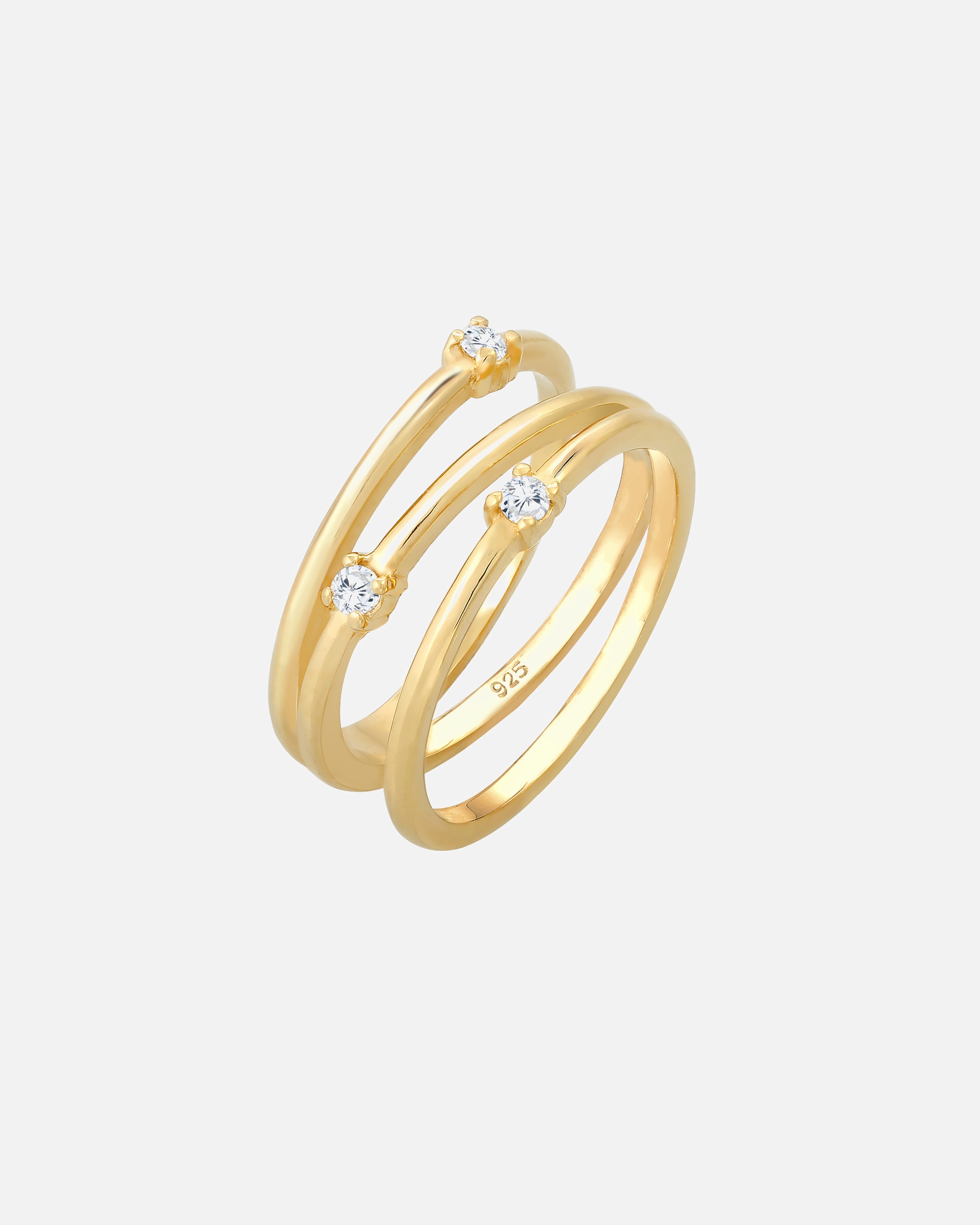 Bague for FemmeElliEnroulé Filigrane avec Cristaux de Zircone Bague Femme - Argent (925/1000)56