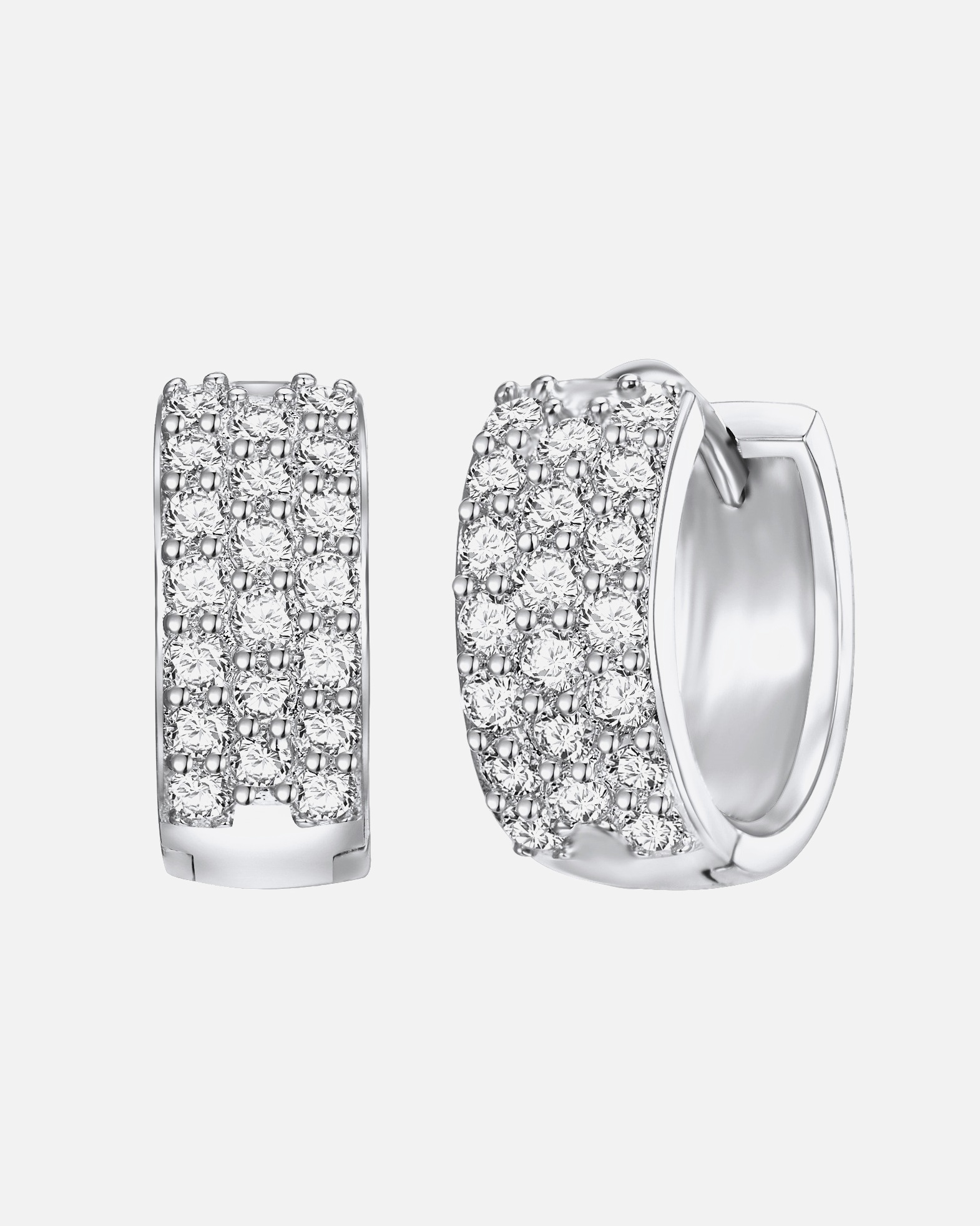 Boucle d'oreilles for FemmePuces d'oreille tendance Laiton Oxyde de zirconium (CZ) en Argent11,9 mm