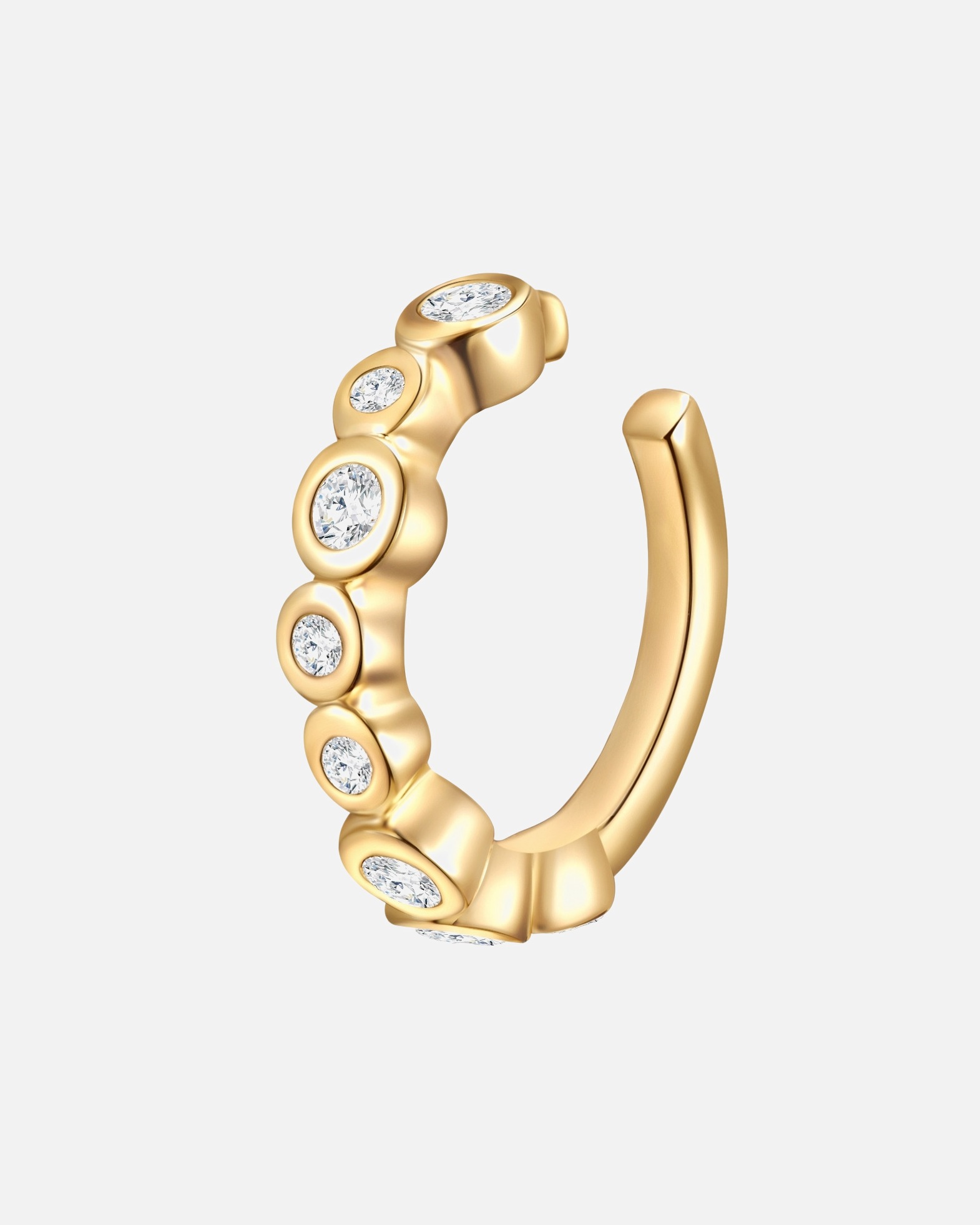 Ohrringe für Weiblich Ohrklemme Metall-Legierung verziert mit Kristallen von Swarovski® in Gelbgold 15,5 mm