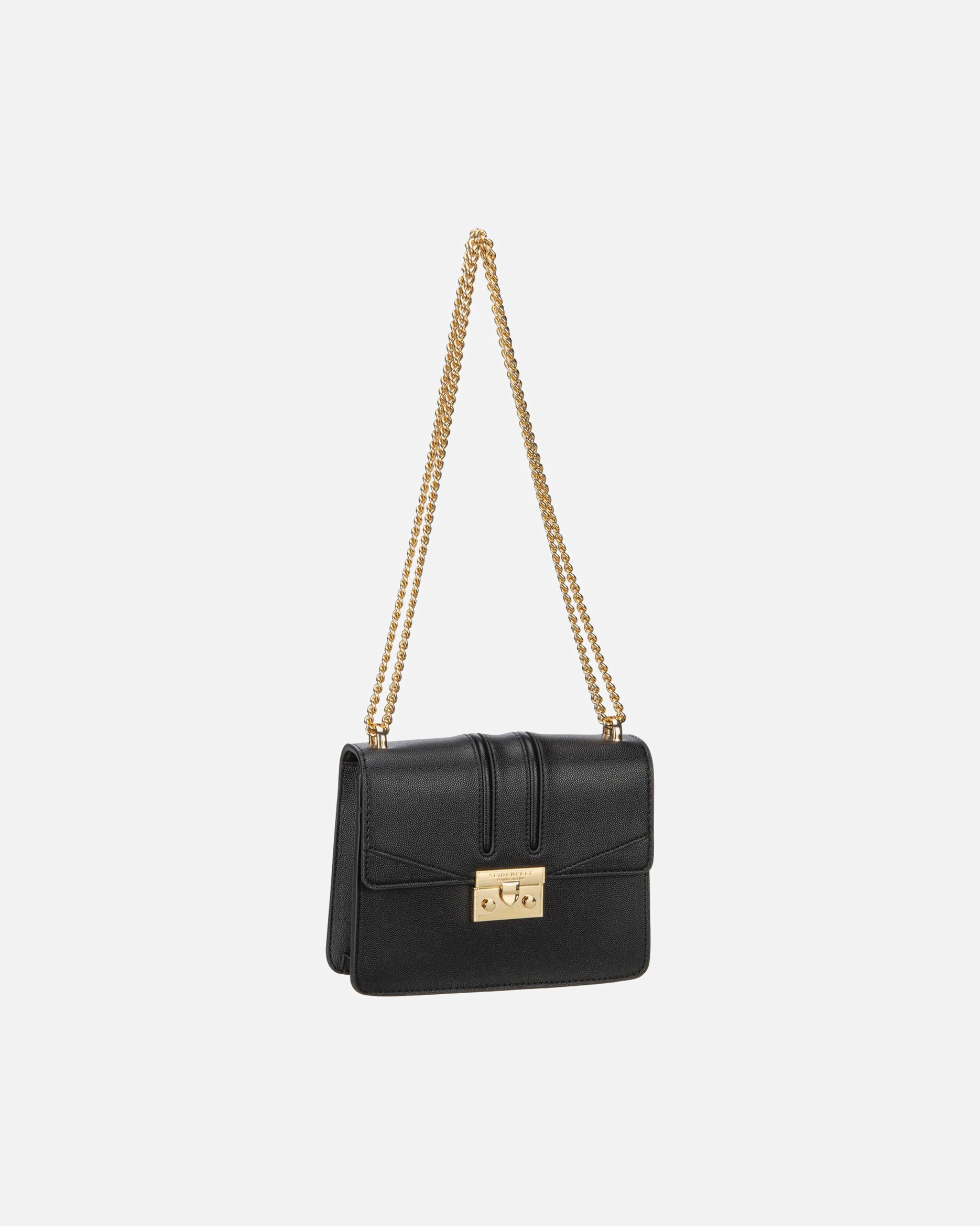 Handtasche für Weiblich Seidenfelt Roros Umhängetasche 21 cm black/gold