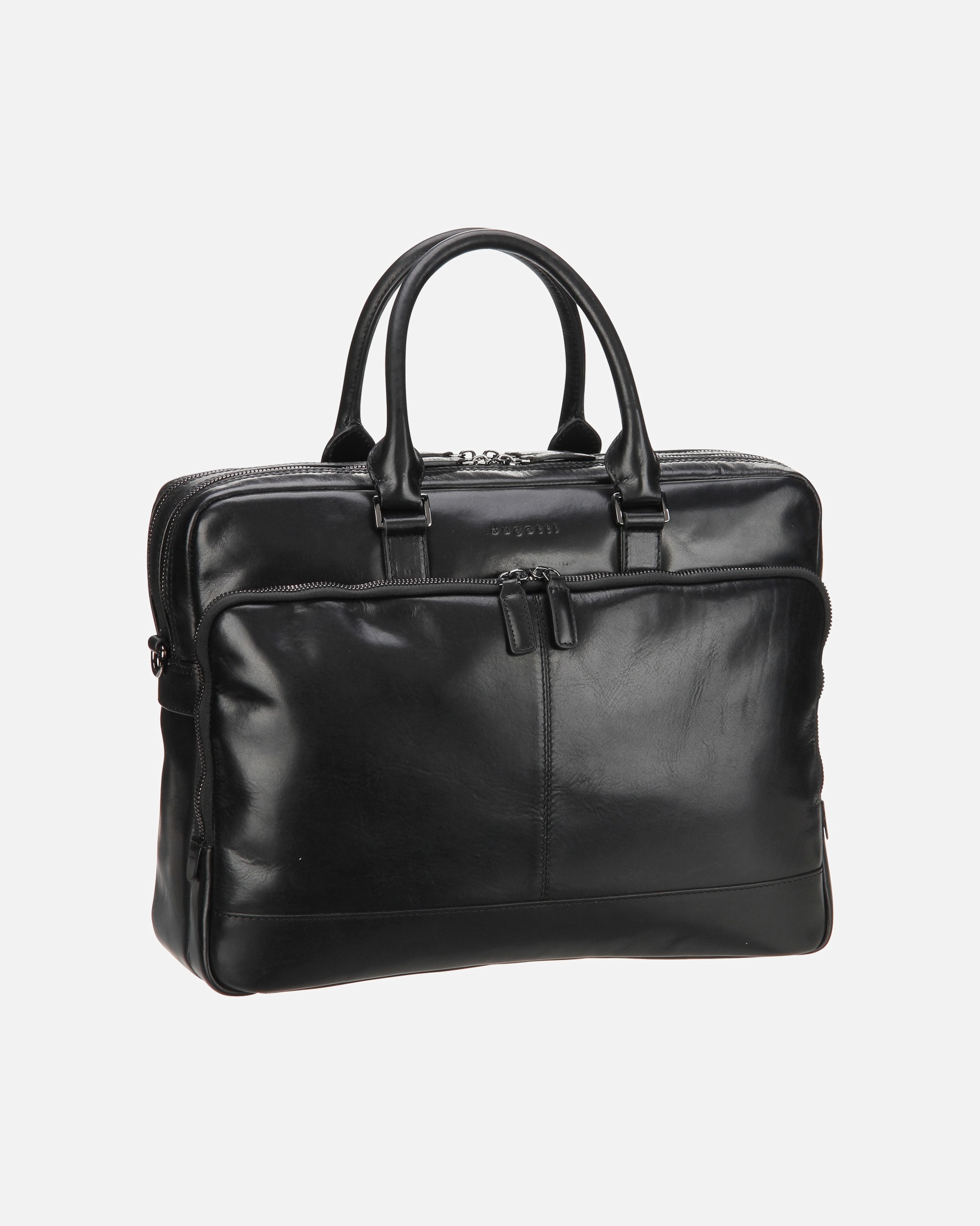 Laptoptasche für Männlich Bugatti Romano Aktentasche Leder 40 cm Laptopfach schwarz