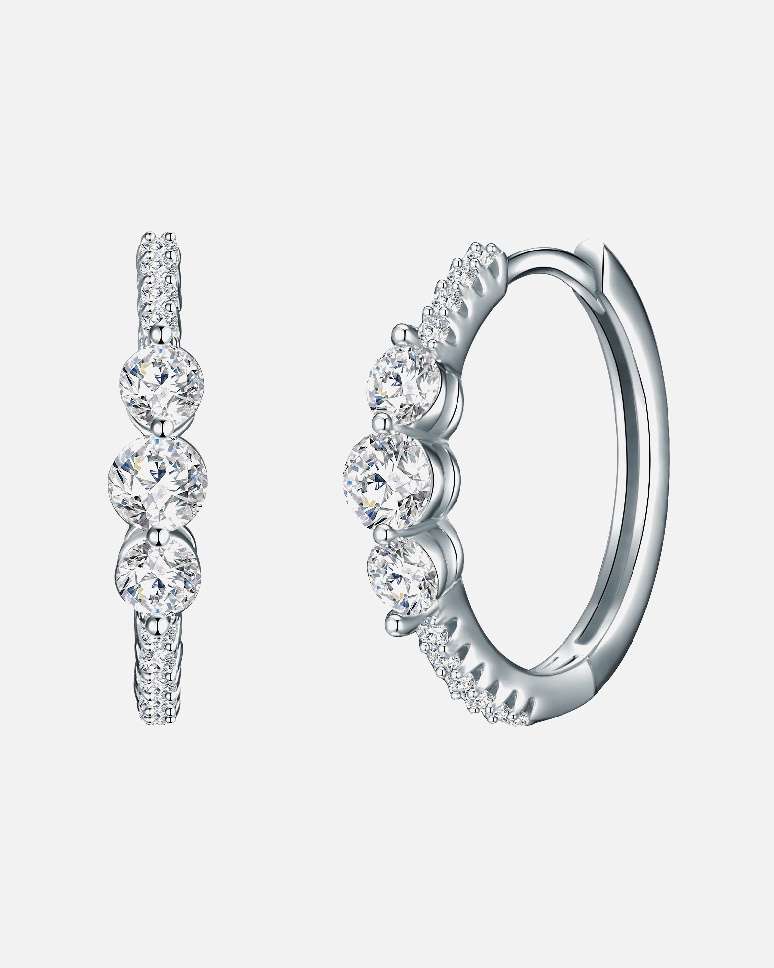 Créoles for FemmeCréoles en argent Argent sterling Oxyde de zirconium (CZ) en Argent17,7 mm