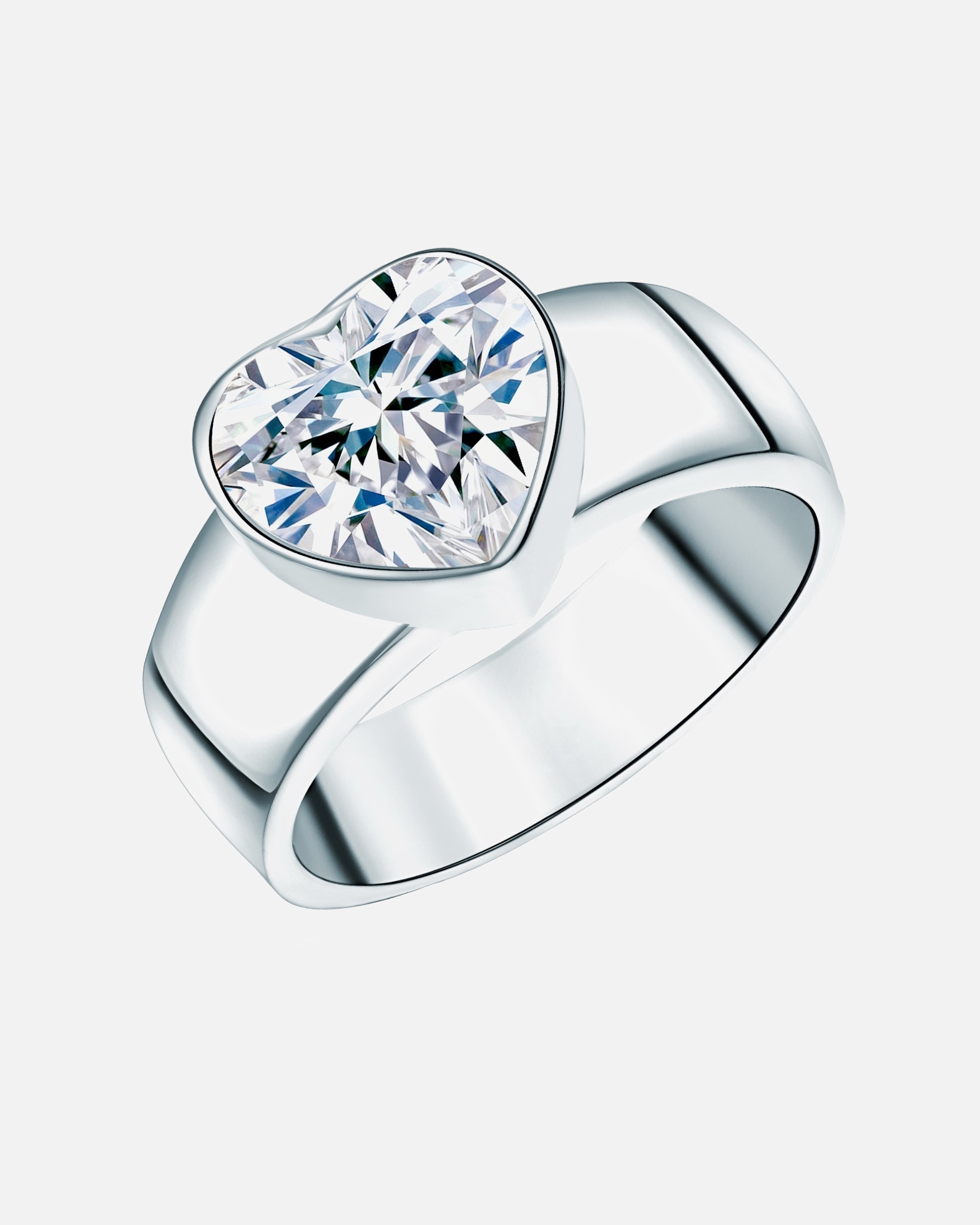 Bague for FemmeRafaela DonataBague en argent Coeur Argent sterling Oxyde de zirconium (CZ) en Argent54