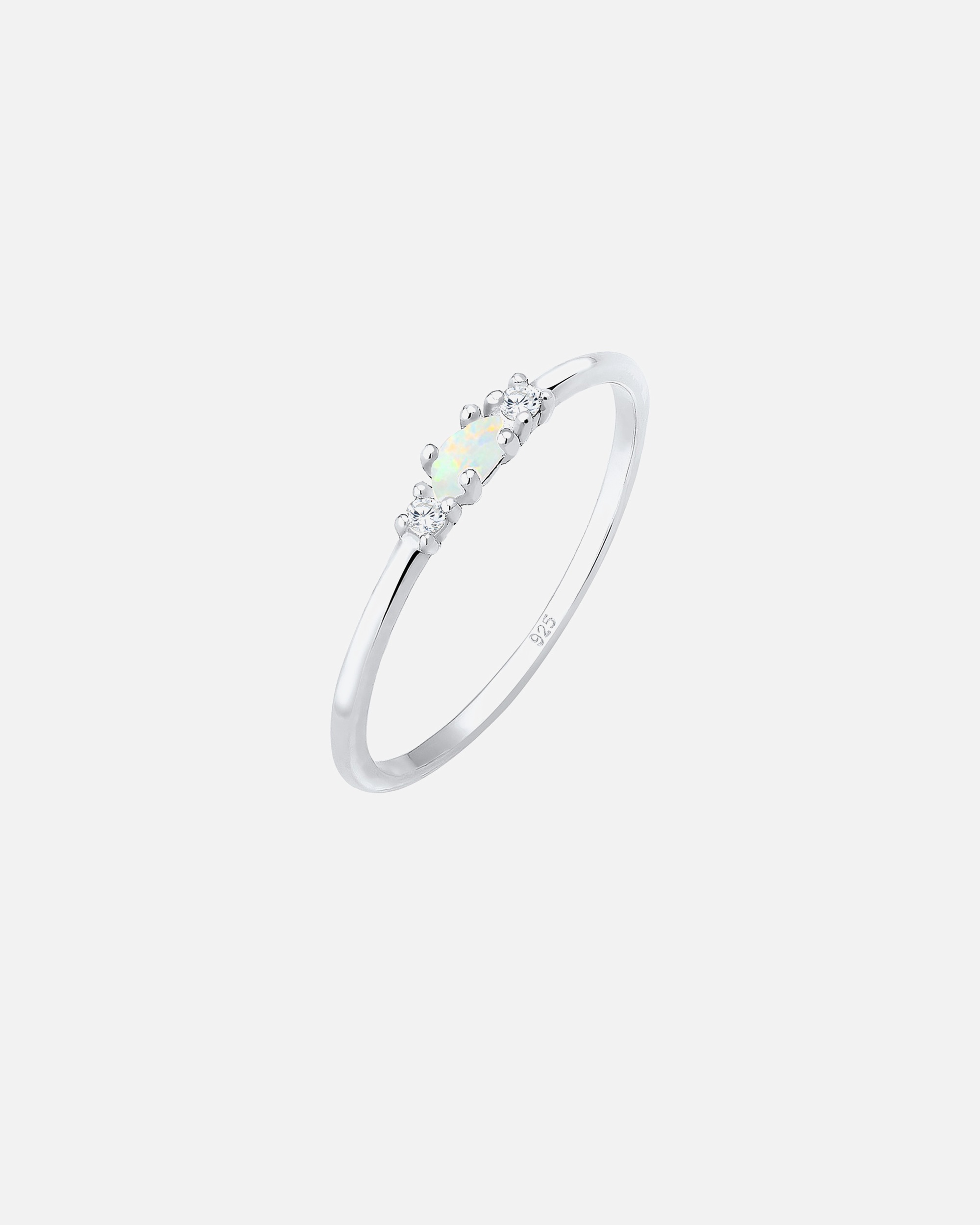 Ring für Weiblich Elli Vintage Zirkonia Marquise Opal 925 Sterling Silber vergoldet 56
