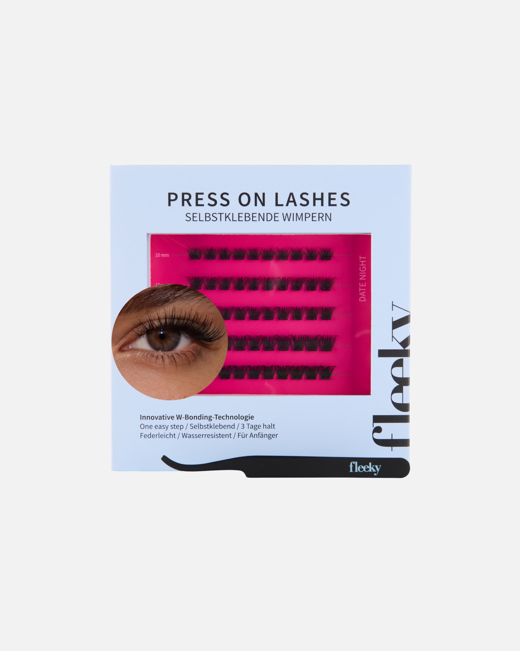 Künstliche Wimpern für Unisex Fleeky Press-On Lashes Glam – voluminöser Look Date Night