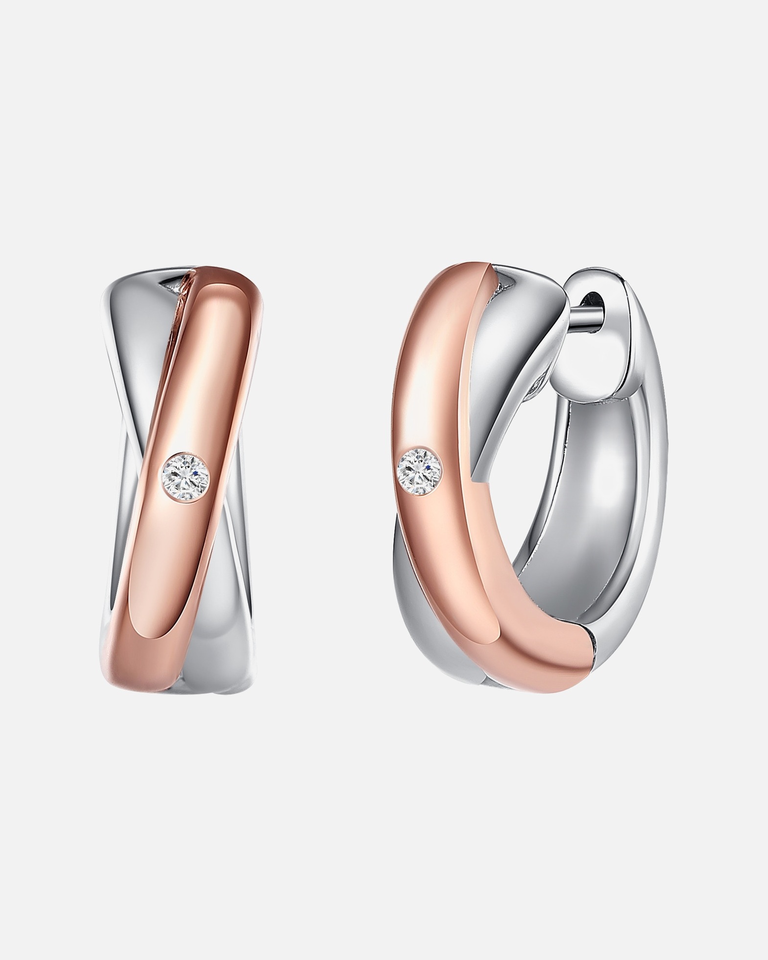 Créoles for FemmeCréoles en diamant Argent sterling Diamant en Argent13,9 mm