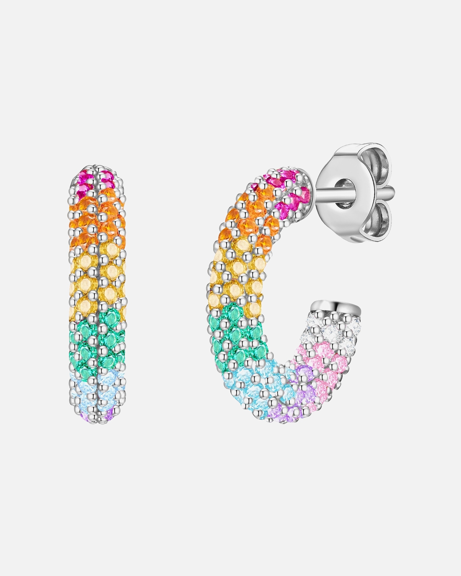 Créoles for FemmeCréoles en argent Argent sterling Oxyde de zirconium (CZ) en Argent15,6 mm