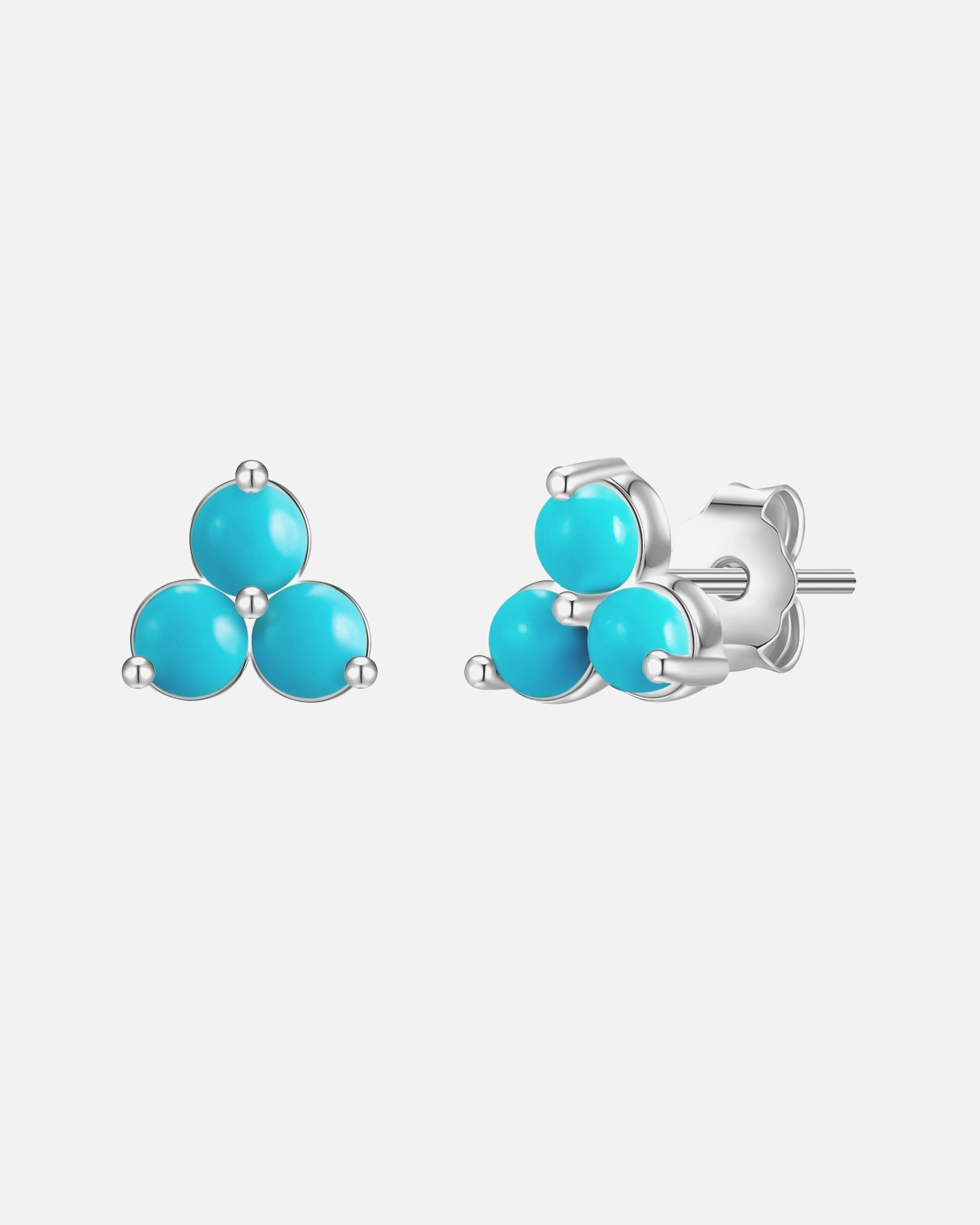 Boucle d'oreilles for FemmePuces d'oreilles en argent Argent sterling Turquoise reconstituée en Argent5,9 mm