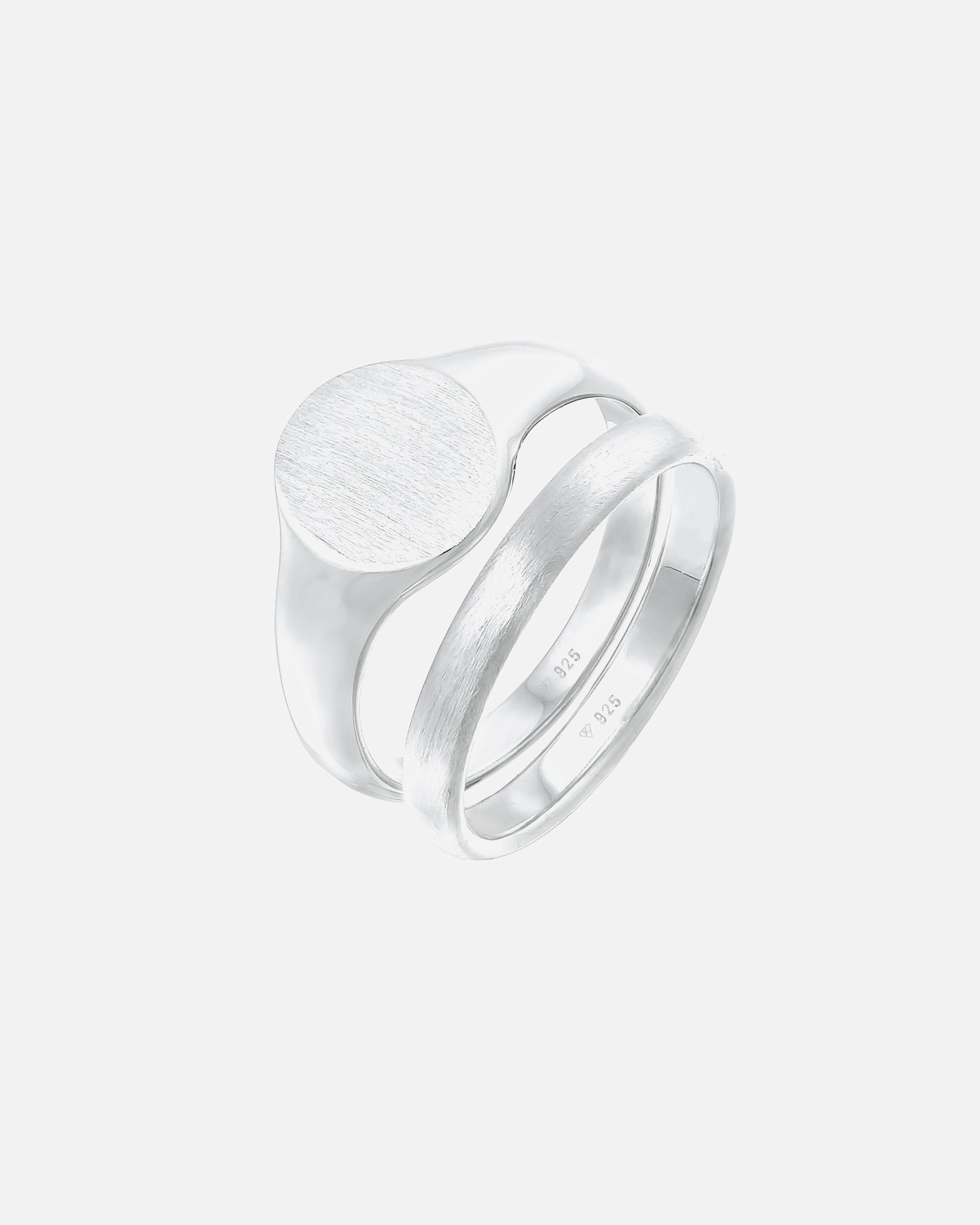 Bague for HommeBague de signalisation pour homme - Ensemble de bagues de base à tendance minimale en argent sterling 92560