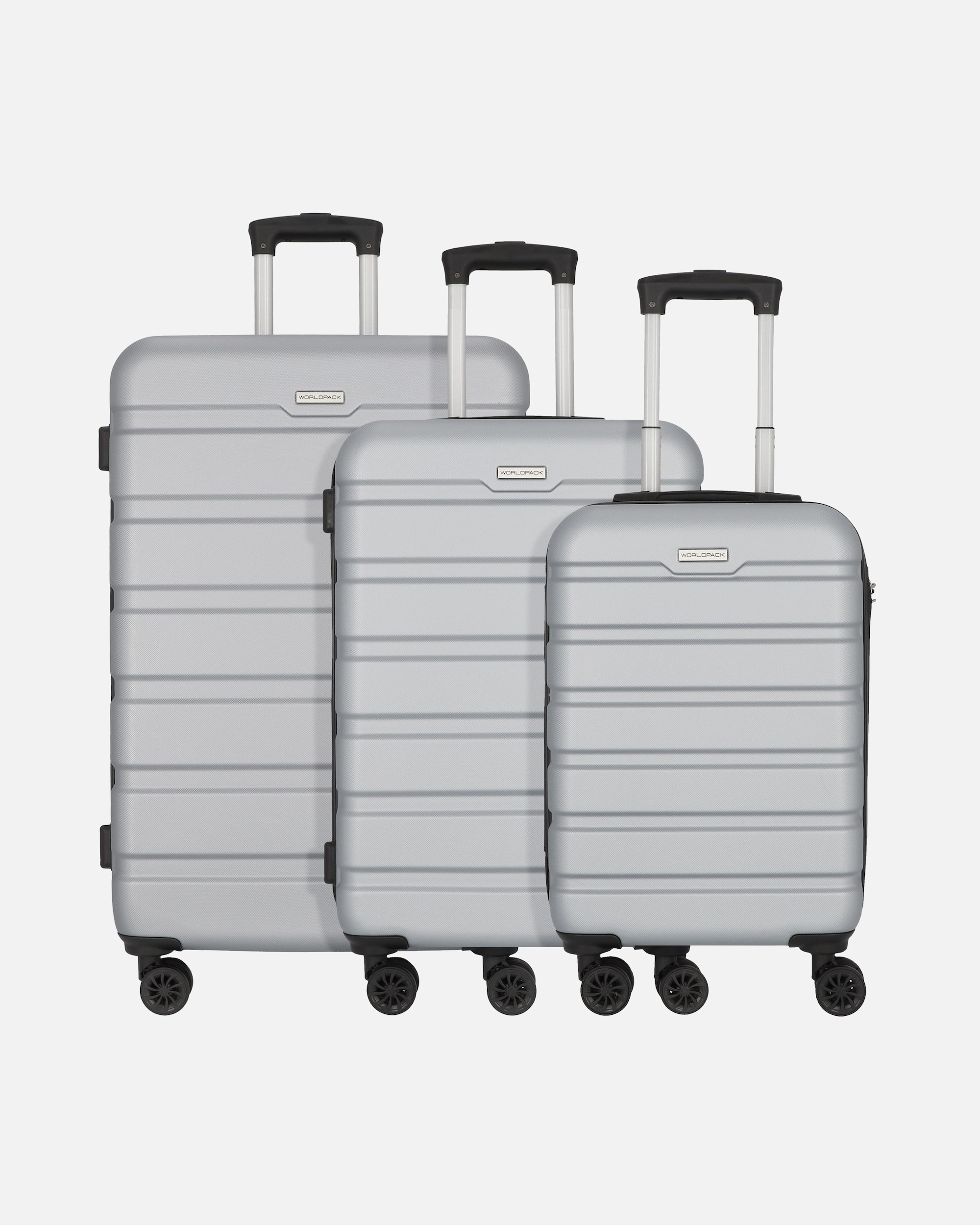 Koffer für Männlich Phoenix 4 Rollen Kofferset 3-teilig silber