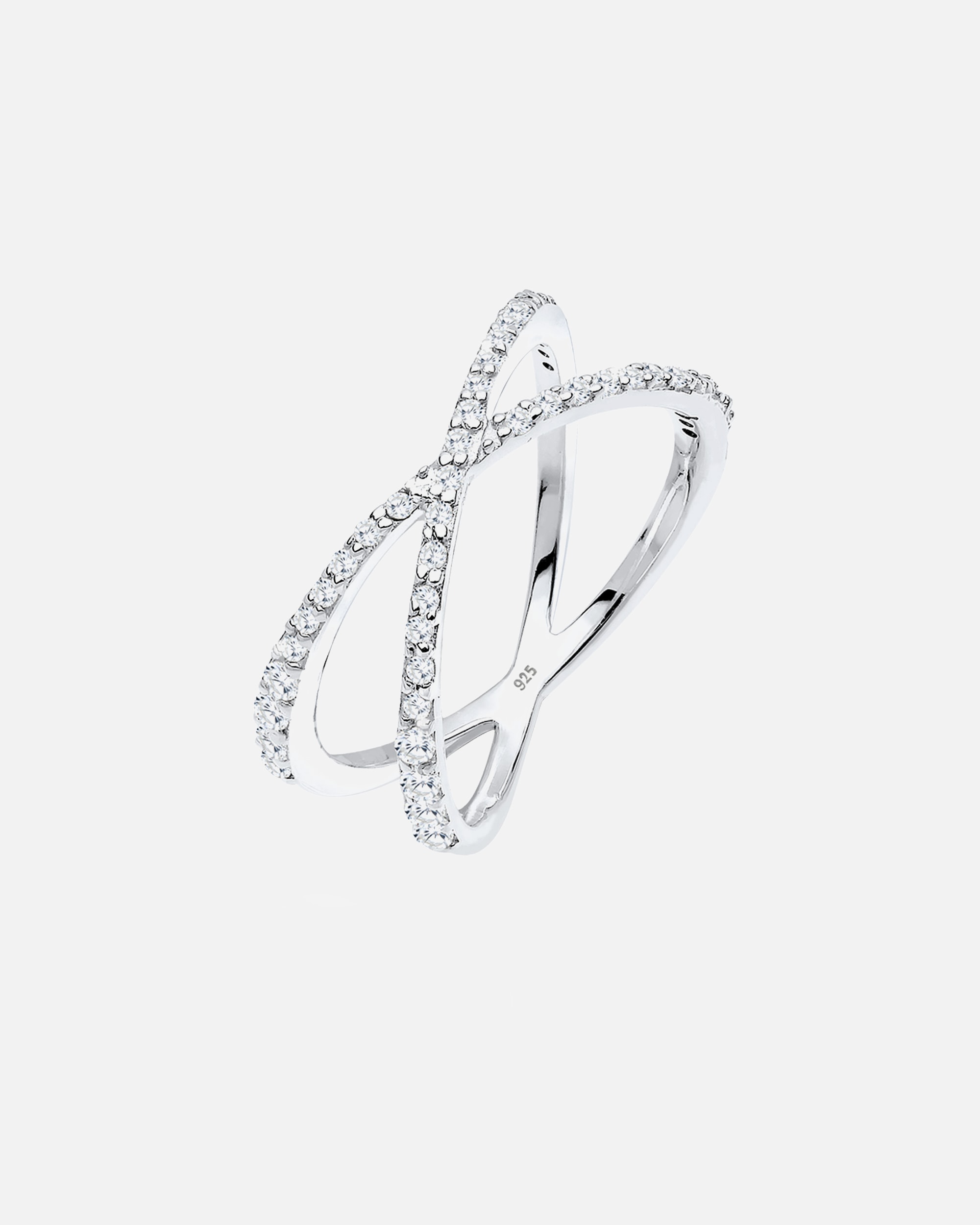Ring für Weiblich Elli Kreuz Symbol Zirkonia 925 Sterling Silber 58