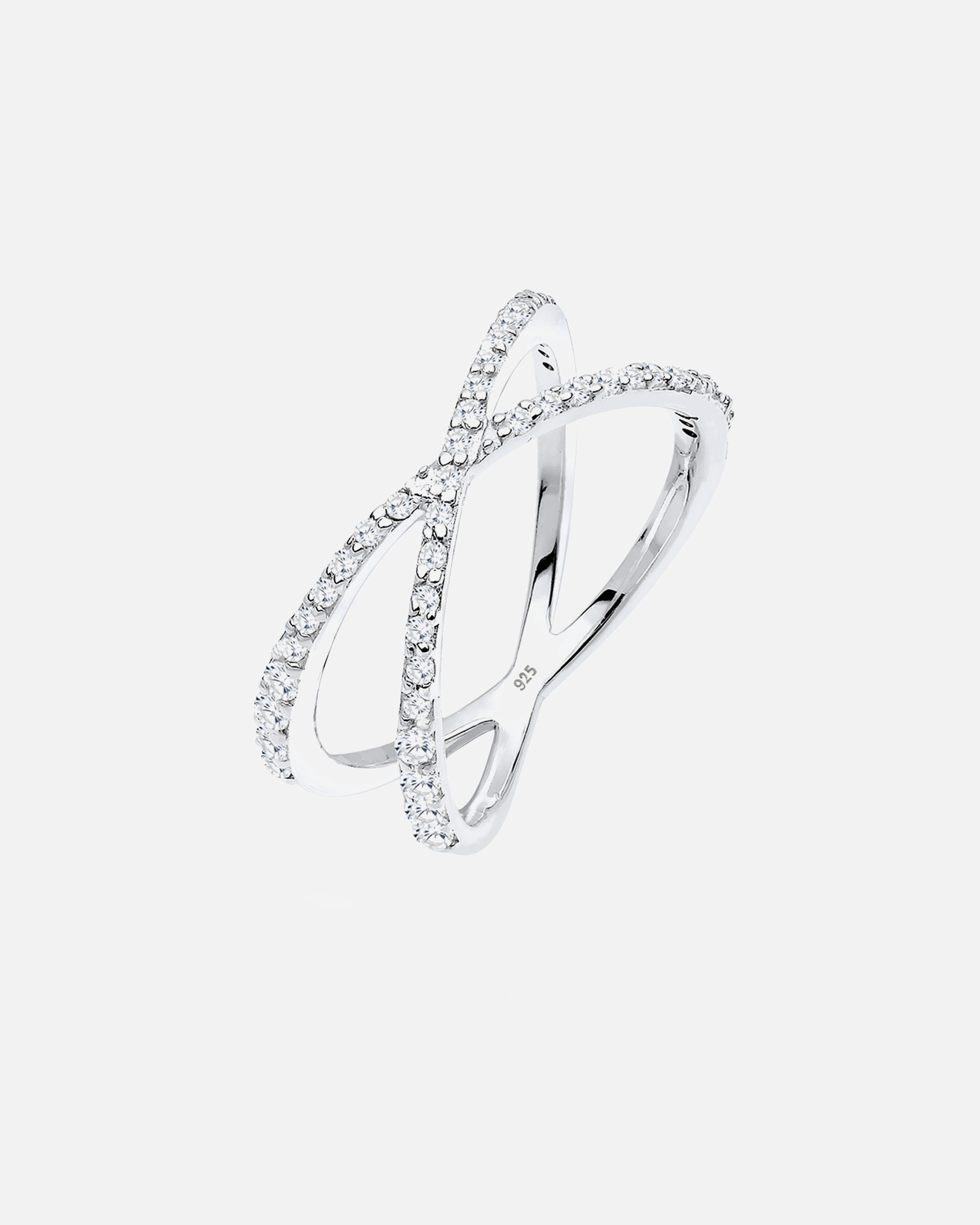 Ring für Weiblich Elli Kreuz Symbol Zirkonia 925 Sterling Silber 52