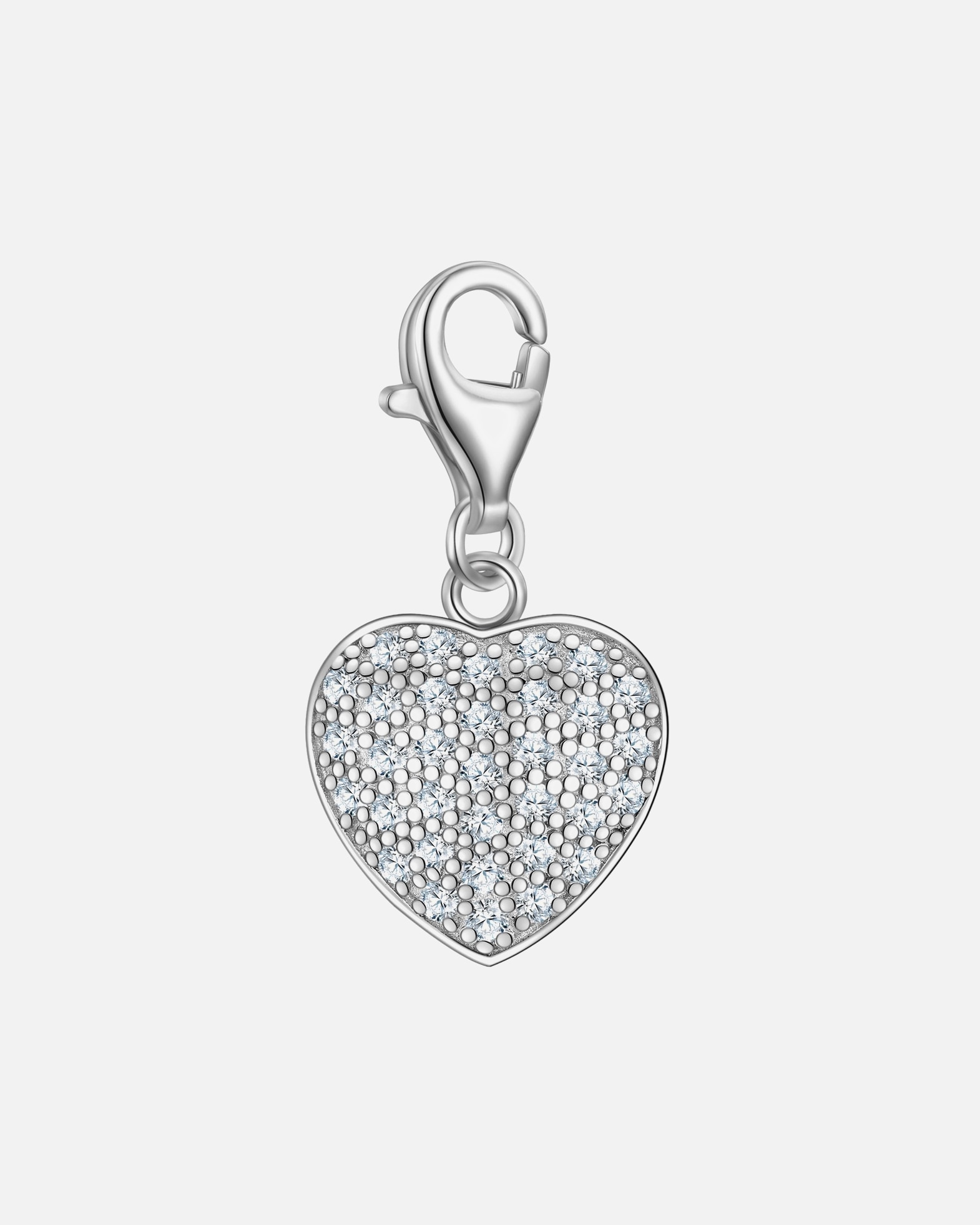 Schmuckanhänger für Weiblich Rafaela Donata Charm Herz aus Sterling Silber in Silber mit Zirkonia 14,1 mm