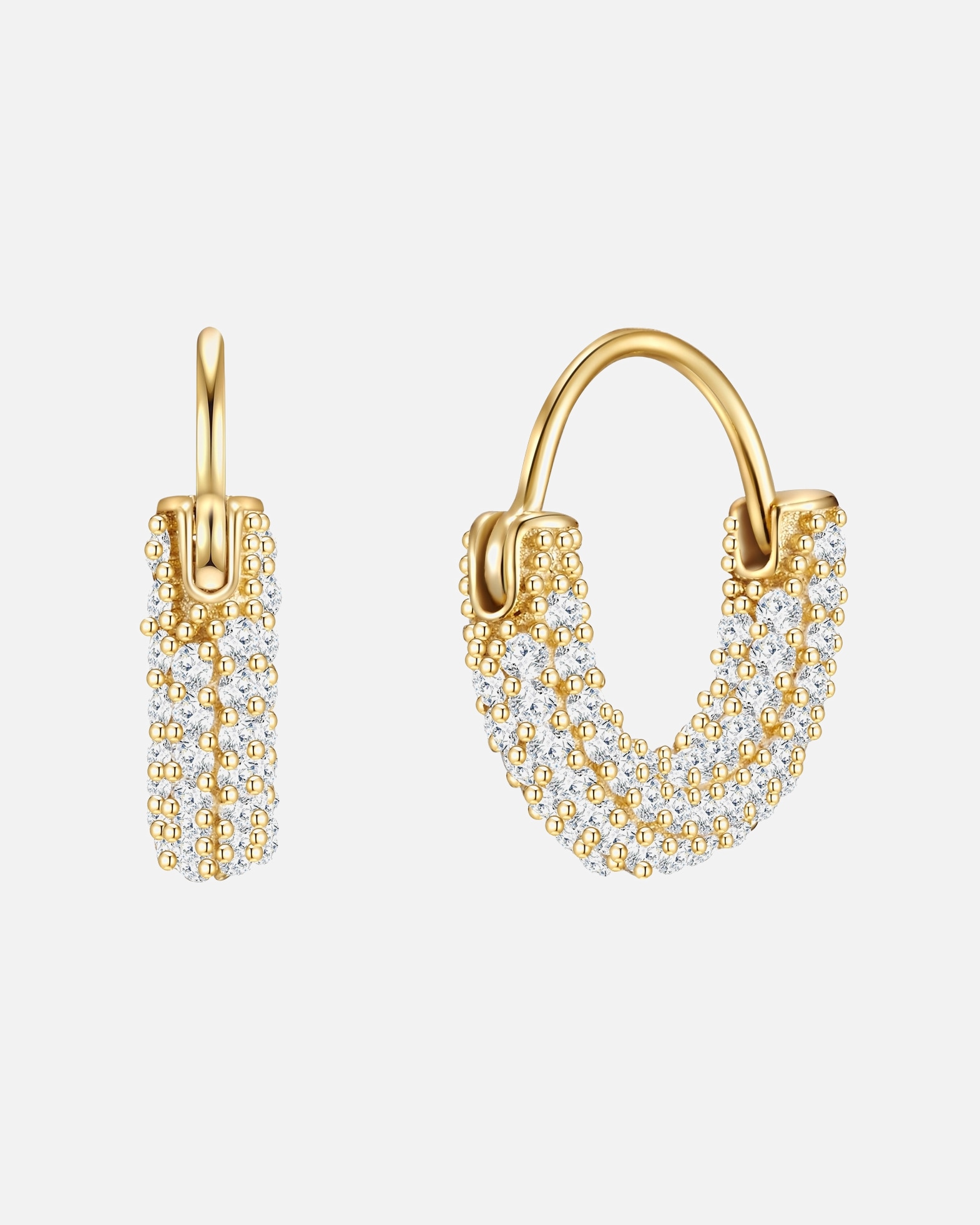 Boucle d'oreilles for FemmeGlanzstücke MünchenCréoles en argent Argent sterling Oxyde de zirconium (CZ) en Or jaune14,6 mm