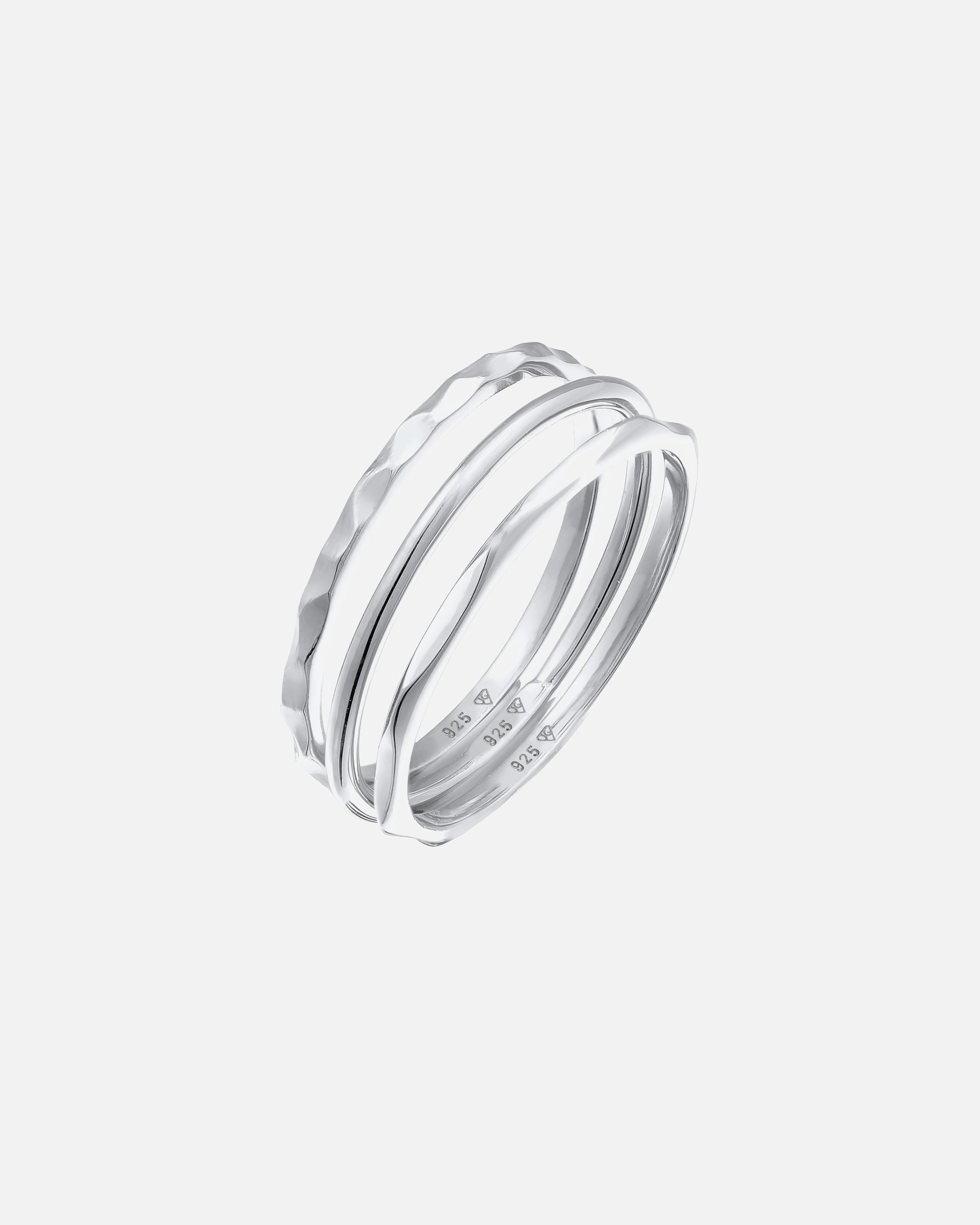 Bague for FemmeElliFemmes Basique Empilement Set de 3 en Argent Sterling 92556