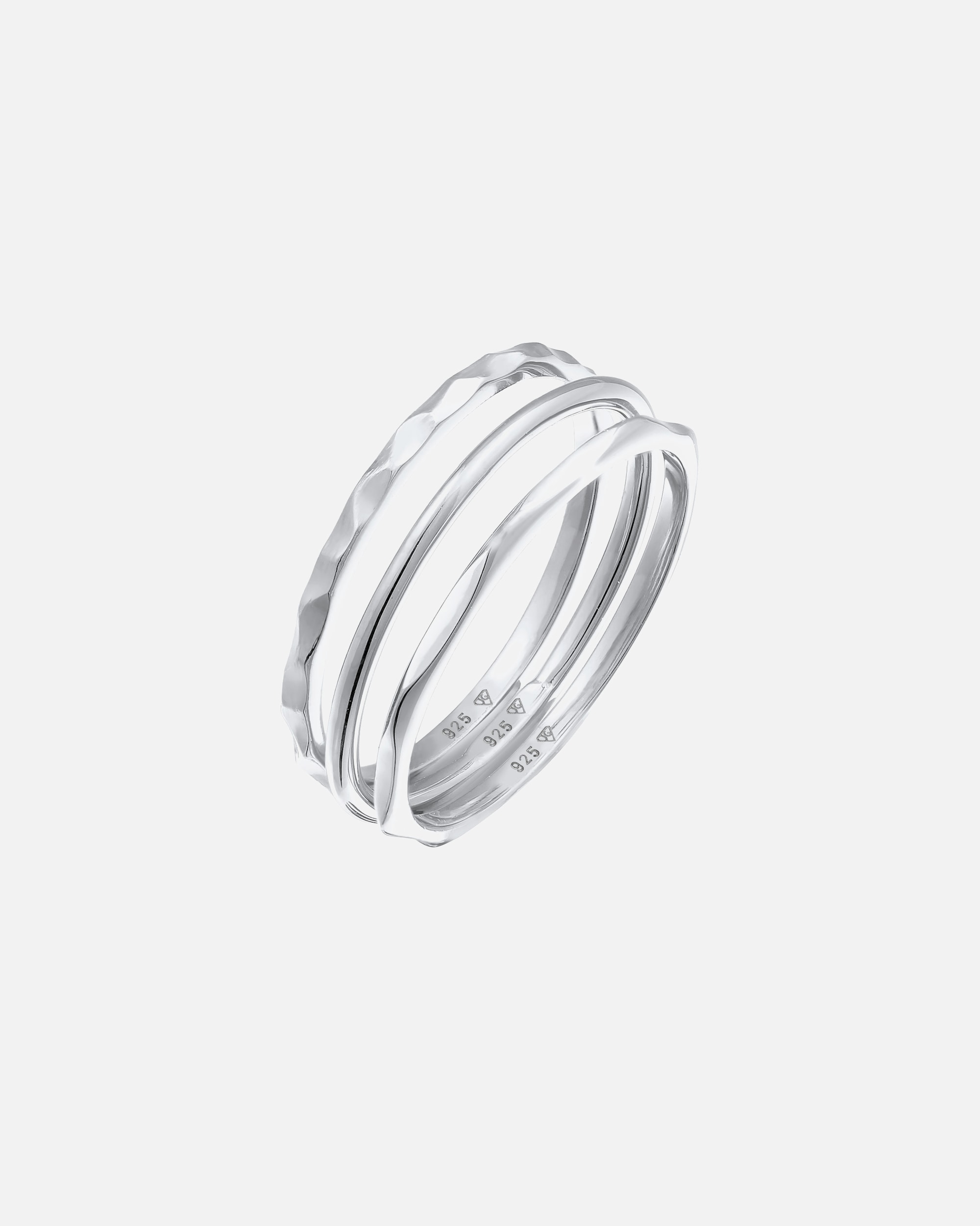 Ring für Weiblich Elli Stapelringe Stacking Bandring 3er Set 925 Silber 54