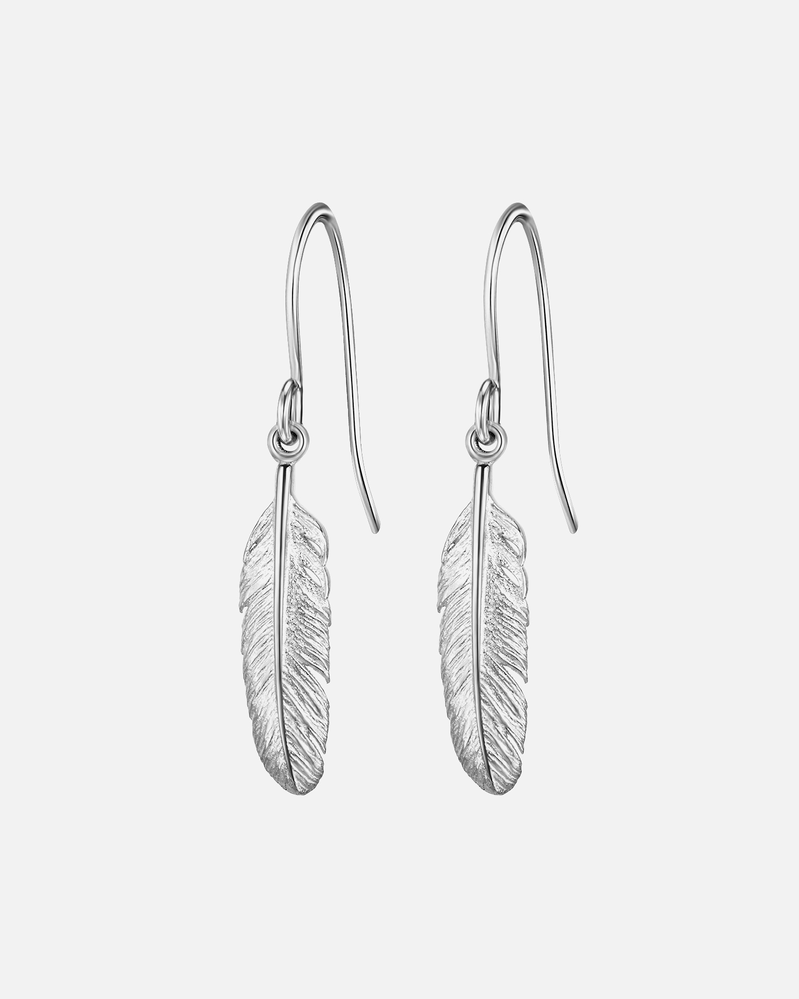 Ohrringe für Weiblich Glanzstücke München Ohrhänger Feder Sterling Silber in Silber 33,4 mm