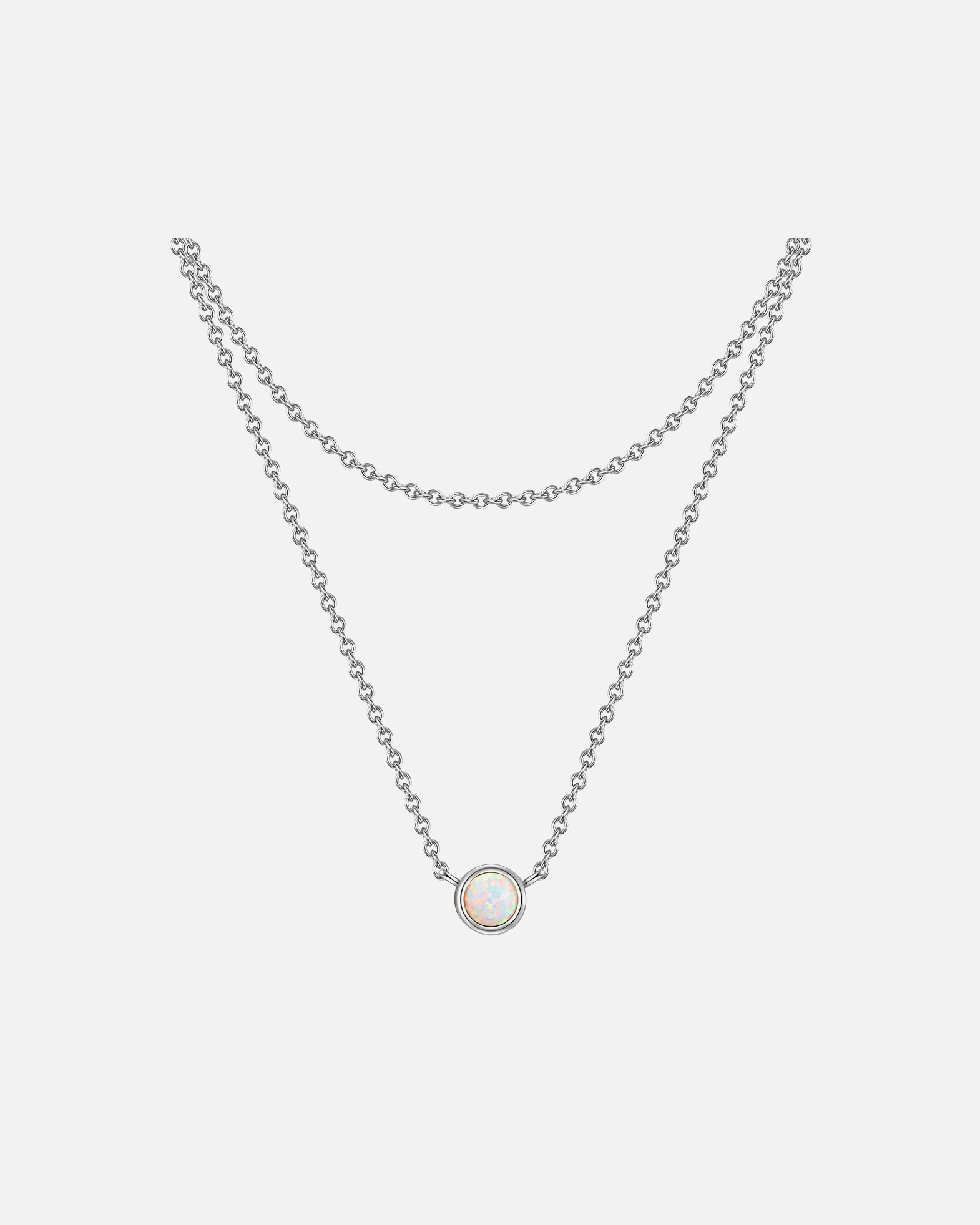 Collier for FemmeCollier en argent Argent sterling Opale (synth.) en Argent42,0/36,0 cm Basiskette + 5,0 cm Verläng