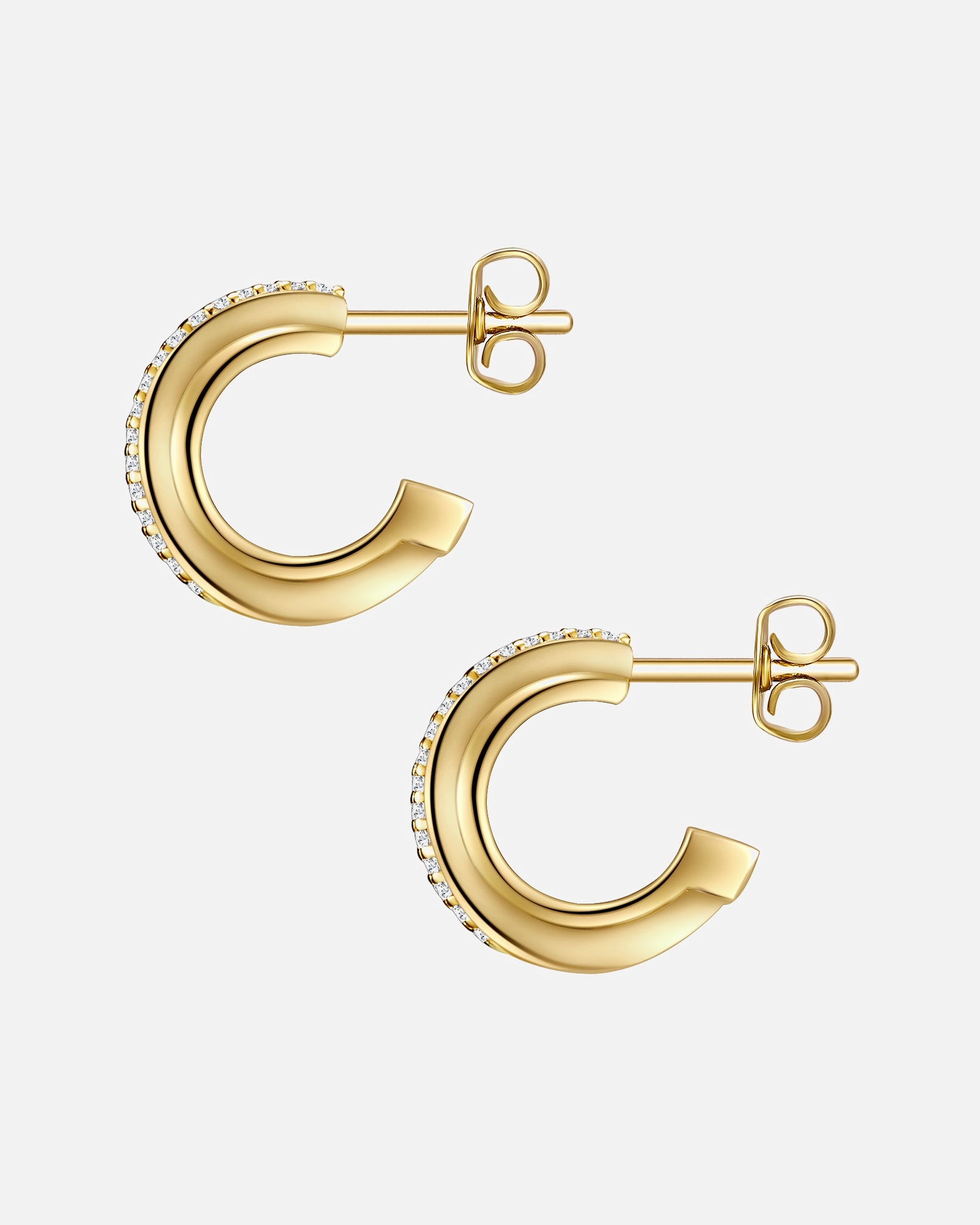 Boucle d'oreilles for FemmeGlanzstücke MünchenCréoles en argent Argent sterling Oxyde de zirconium (CZ) en Or jaune14,1 mm