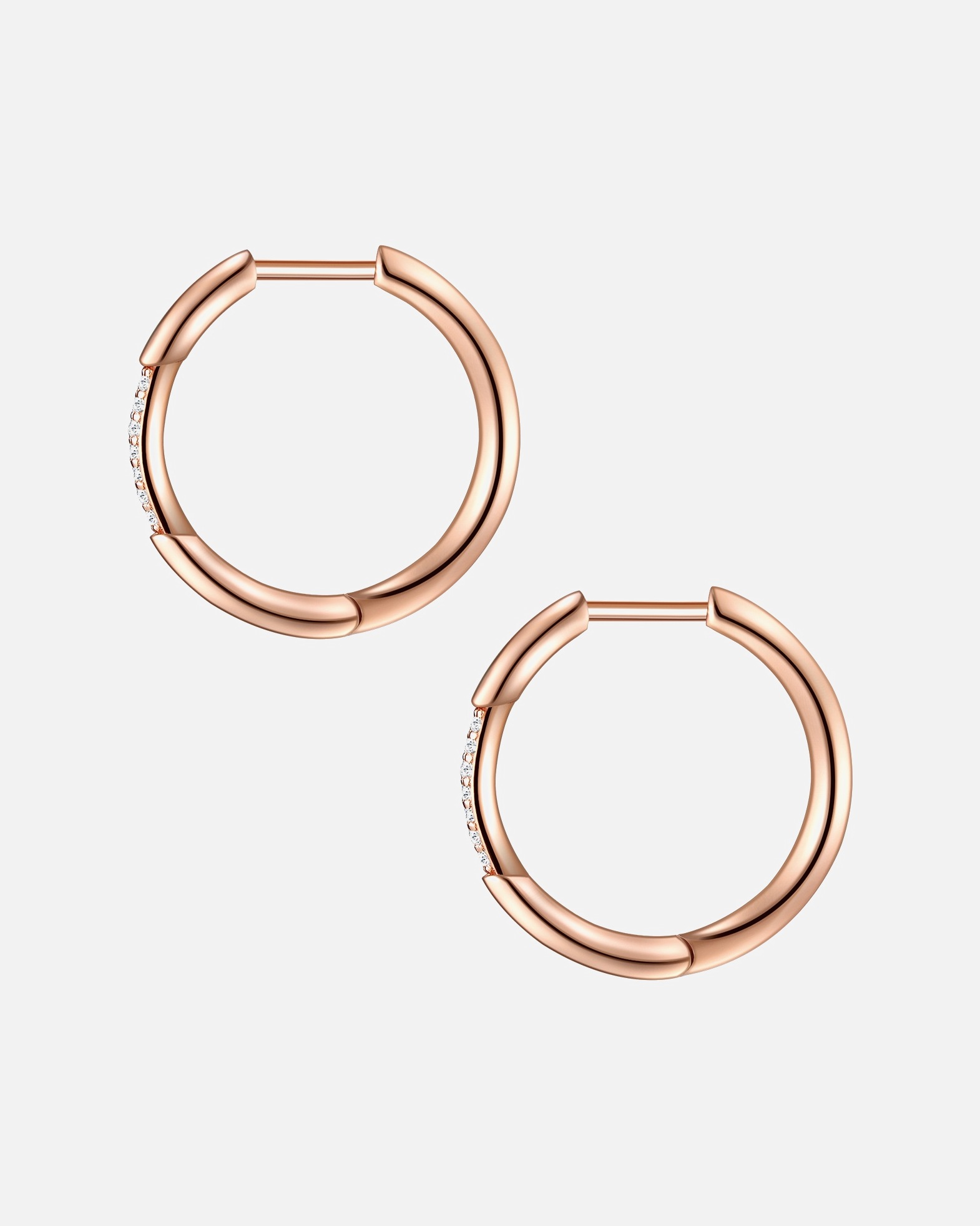 Créoles for FemmeGlanzstücke MünchenCréoles en argent Argent sterling Oxyde de zirconium (CZ) en Or rose18,8 mm