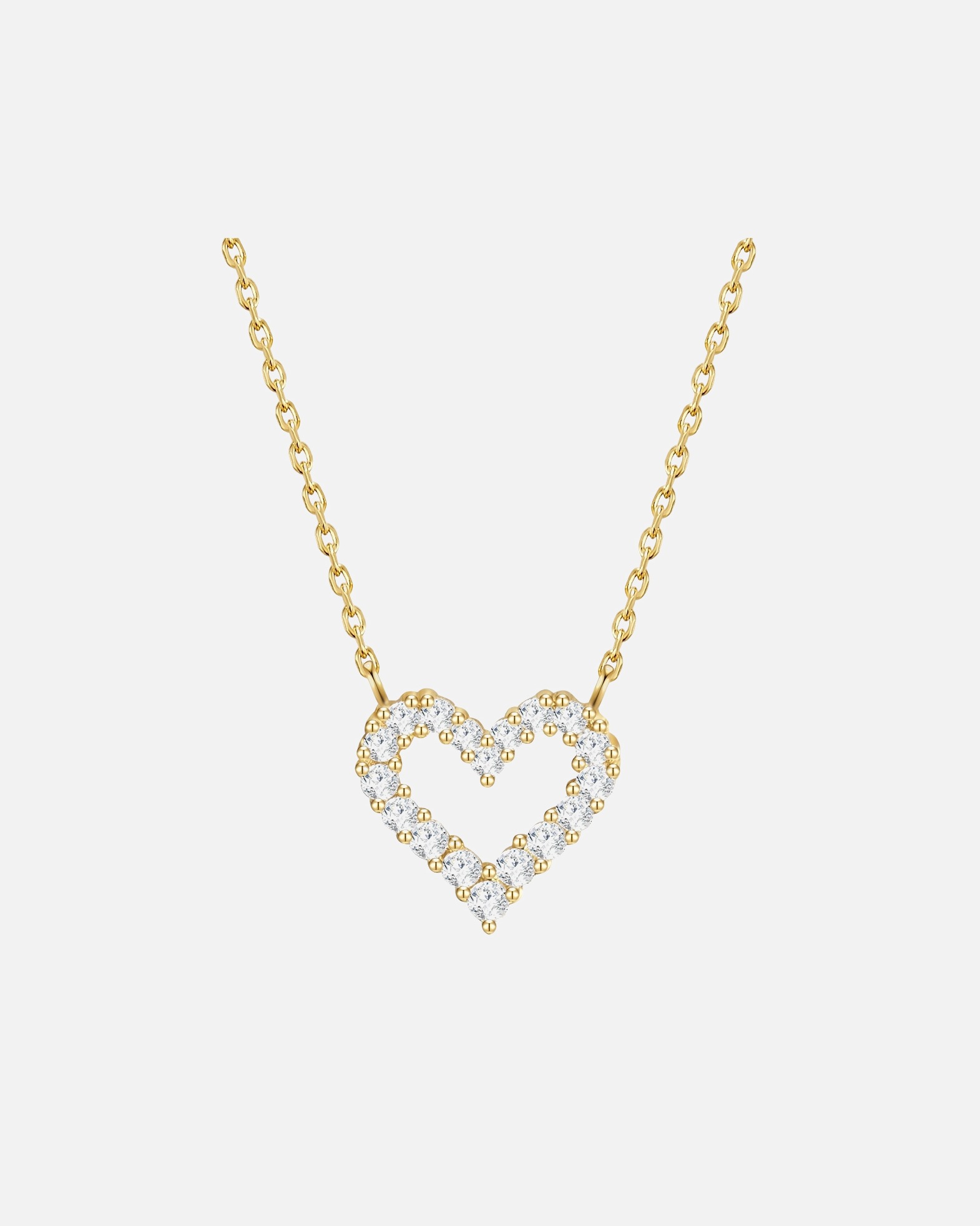 Collier for FemmeCollier en argent Coeur Argent sterling Oxyde de zirconium (CZ) en Or jaune38,5 cm Basiskette + 5,0 cm Verlängerung