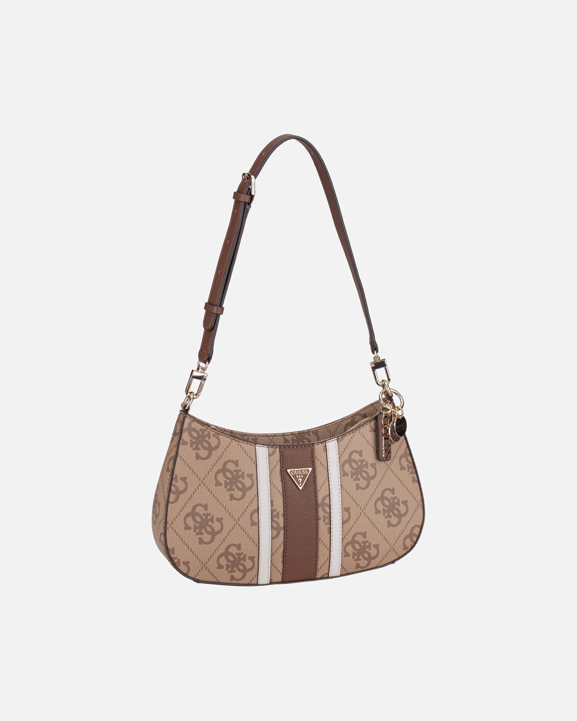 Handtasche für Weiblich Guess Noelle II Schultertasche 29 cm latte logo-brown