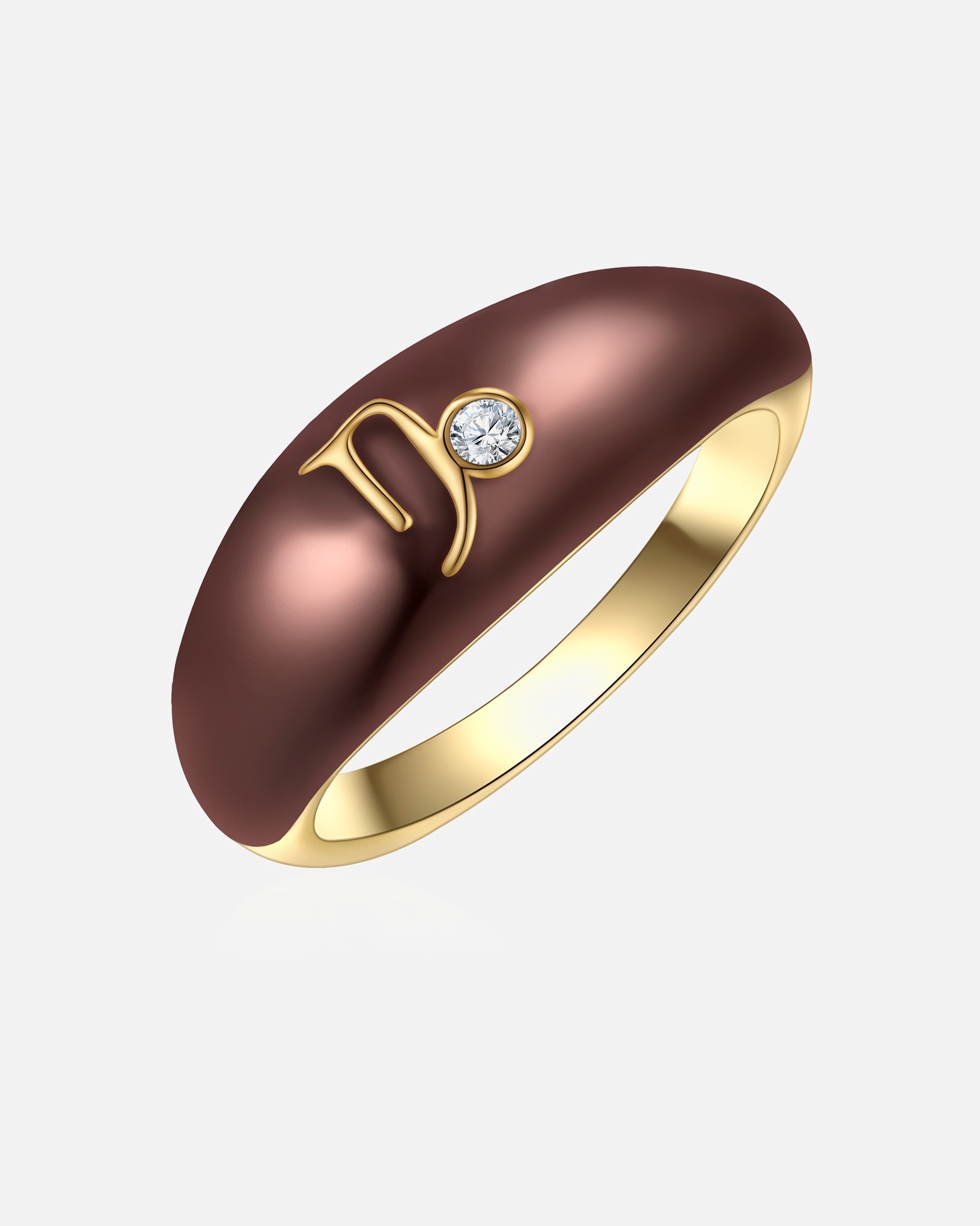 Bague for FemmeGlanzstücke MünchenBague Zodiaque Capricorne en Argent sterling en Or jaune56