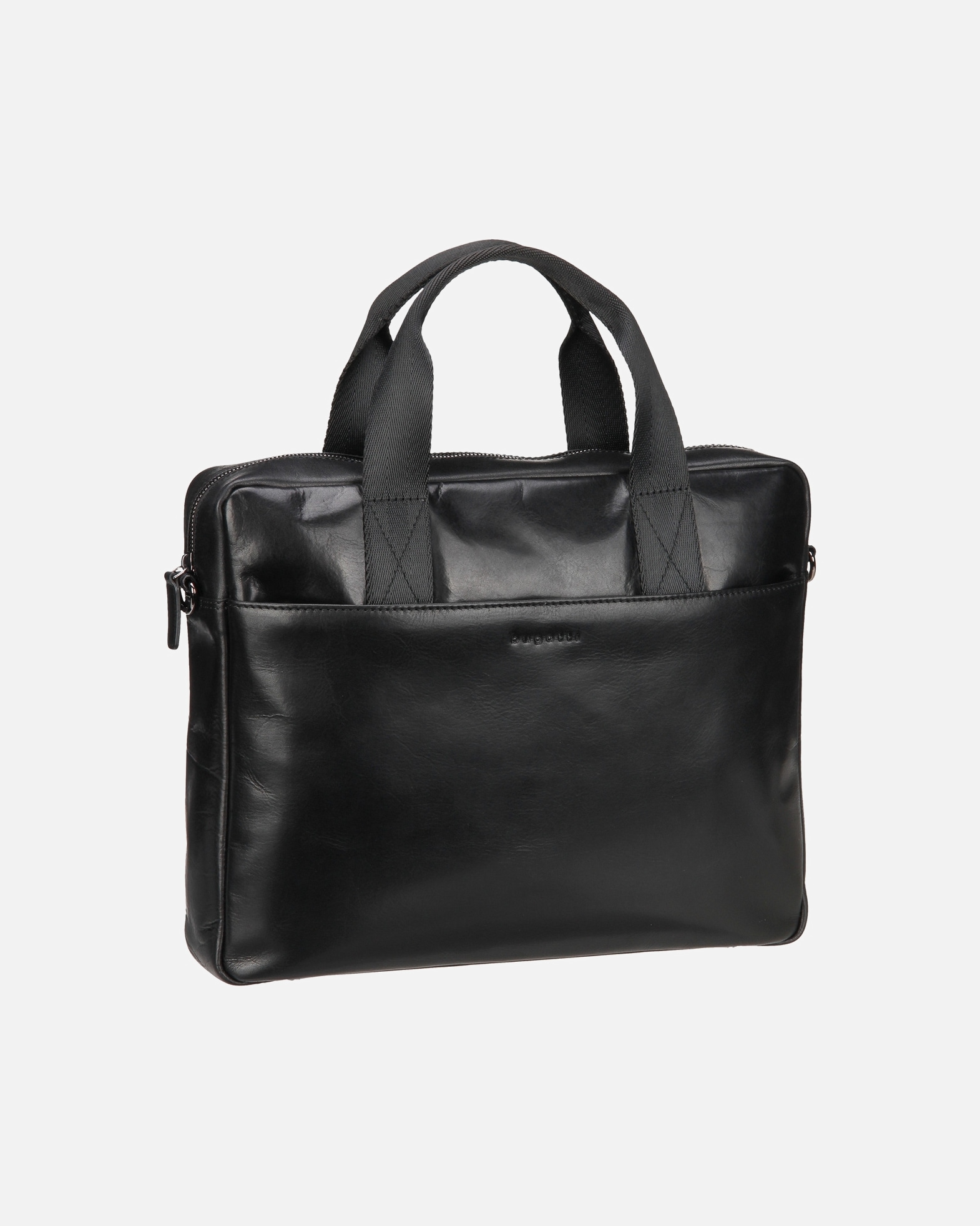 Laptoptasche für Männlich Bugatti Romano Aktentasche Leder 38 cm Laptopfach schwarz