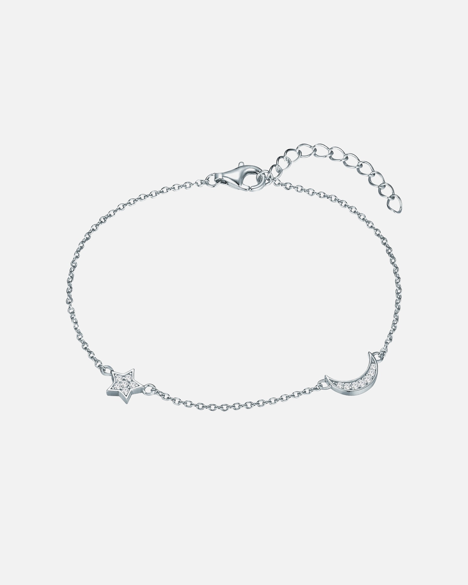 Bracelet for FemmeRafaela DonataBracelet Lune, étoiles Argent sterling Oxyde de zirconium (CZ) en Or jaune17,0 cm Basislänge + 3,0 cm Verlängerung