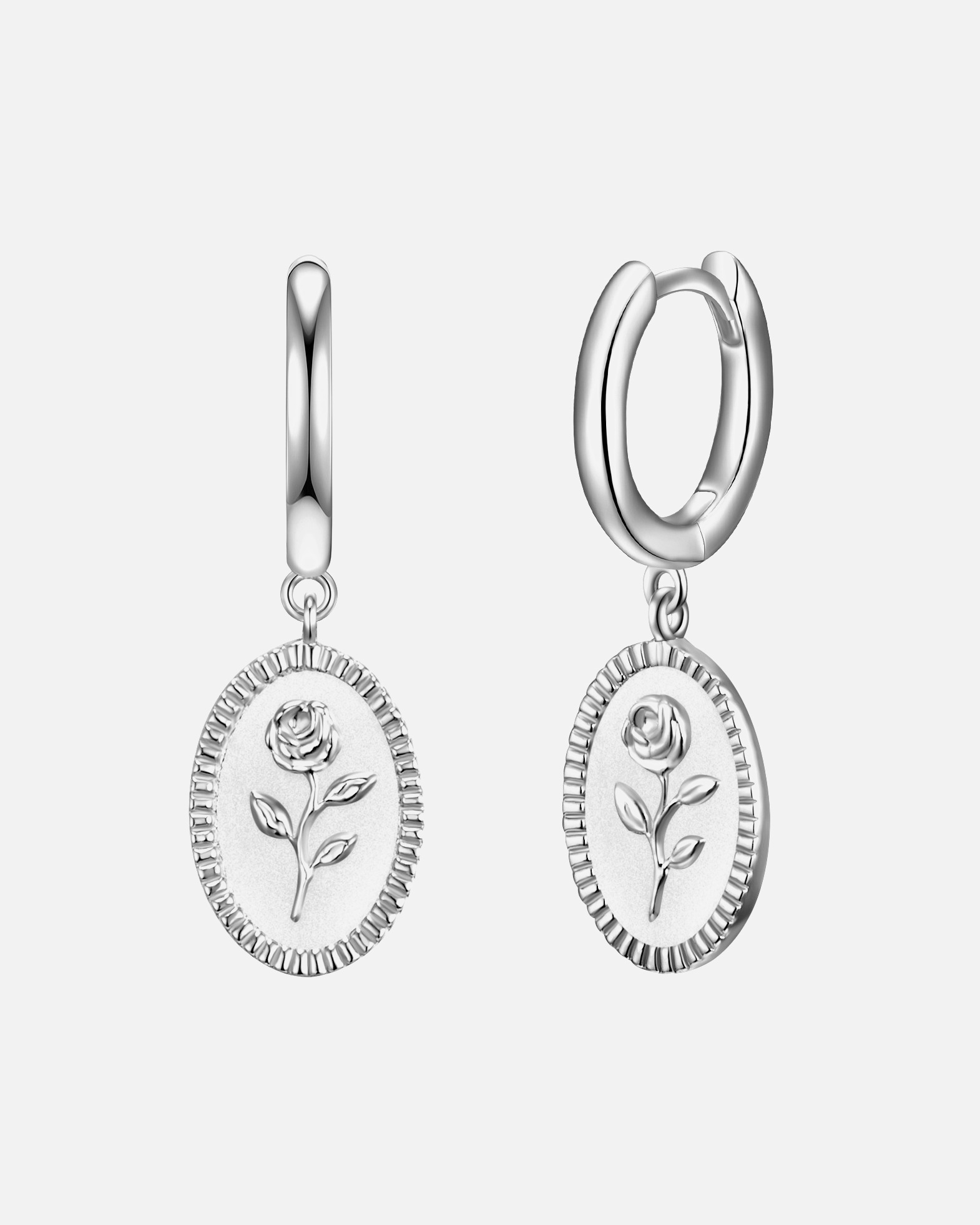 Créoles for FemmeCréoles en argent Fleur Argent sterling en Argent24,9 mm