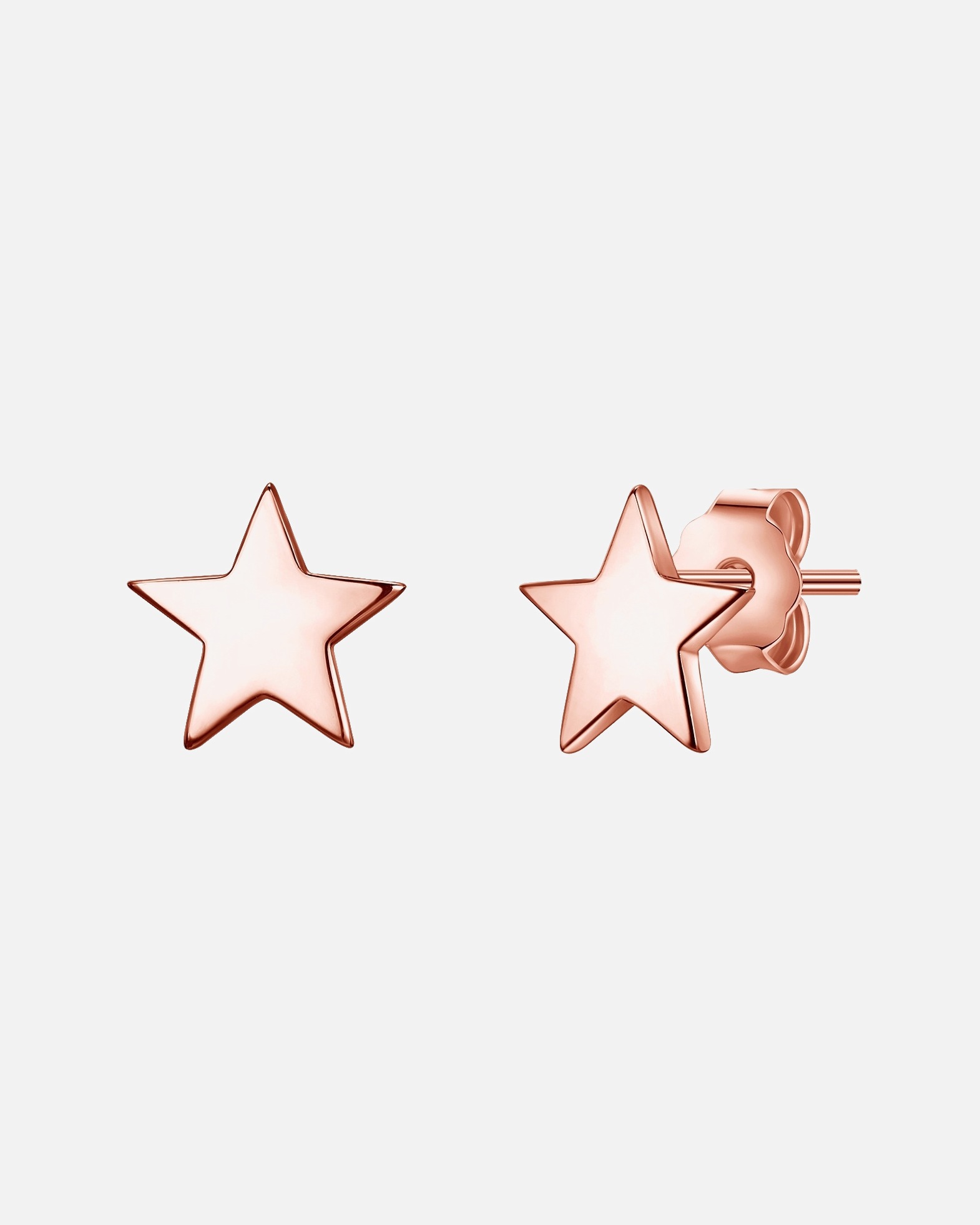 Boucle d'oreilles for FemmePuces d'oreilles en argent Étoilé Argent sterling en Or rose6,8 mm