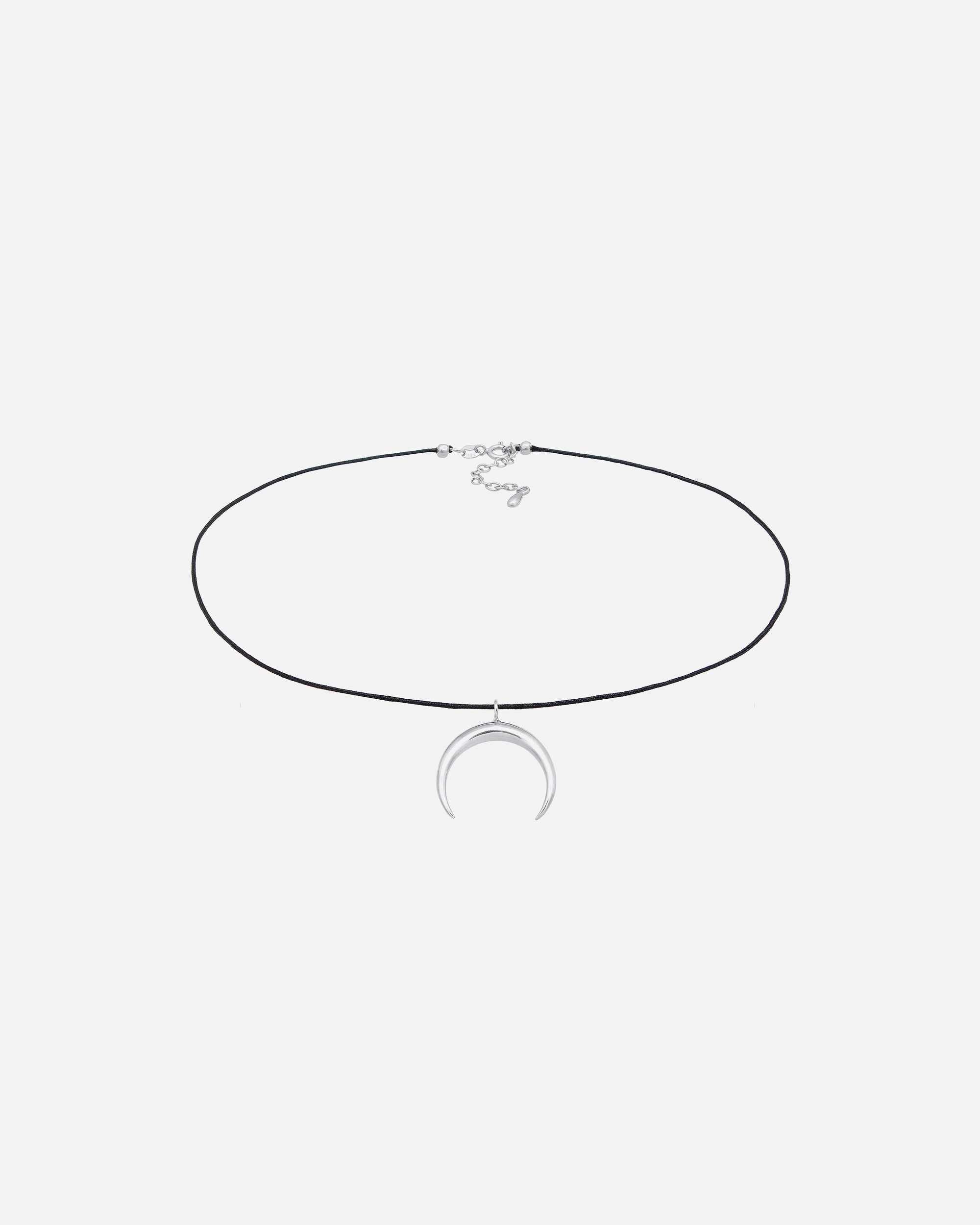 Halskette für Weiblich Elli Choker Nylon Halbmond Sichel 925 Silber silberfarben