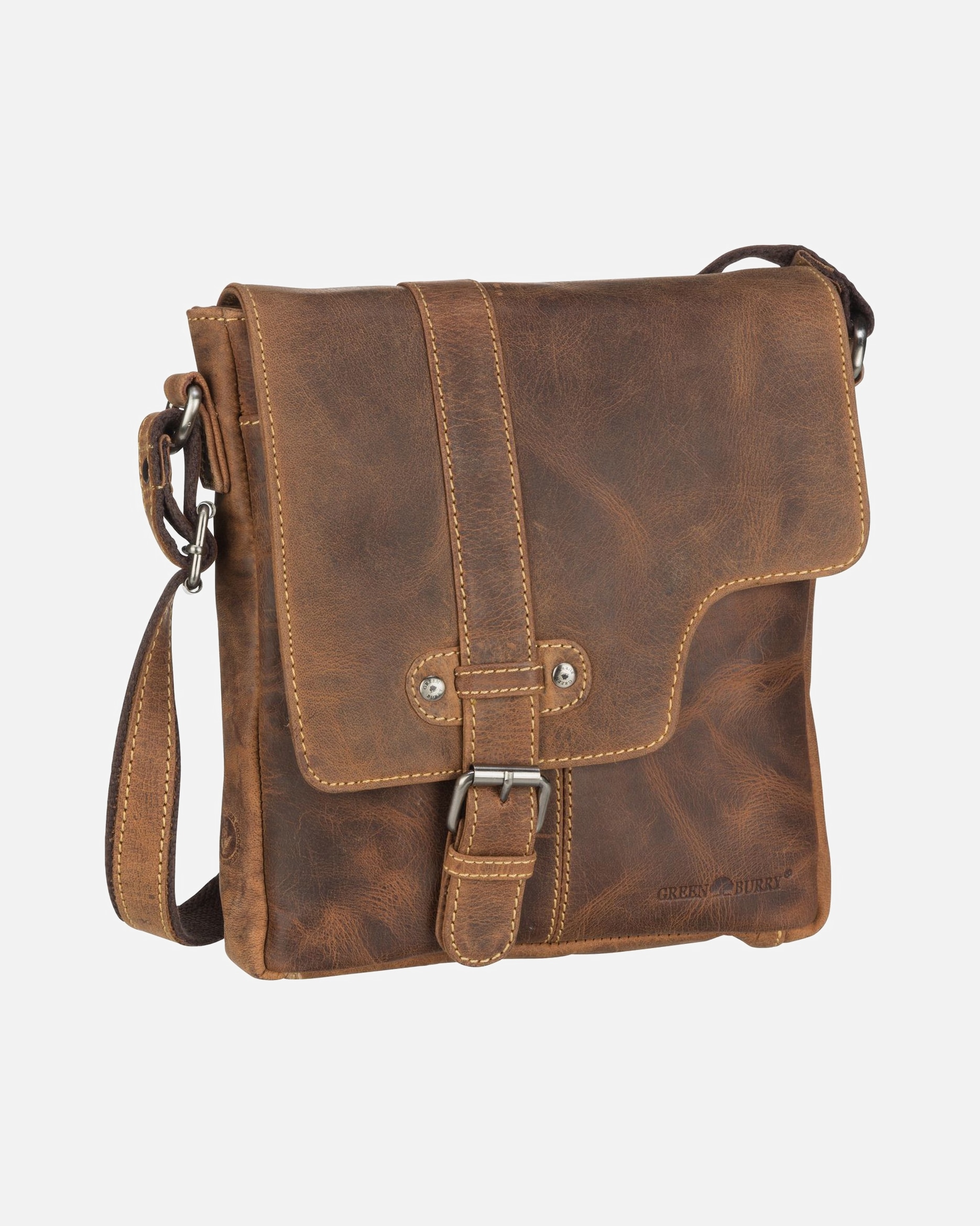 Umhängetasche für Männlich Greenburry Vintage Umhängetasche brown