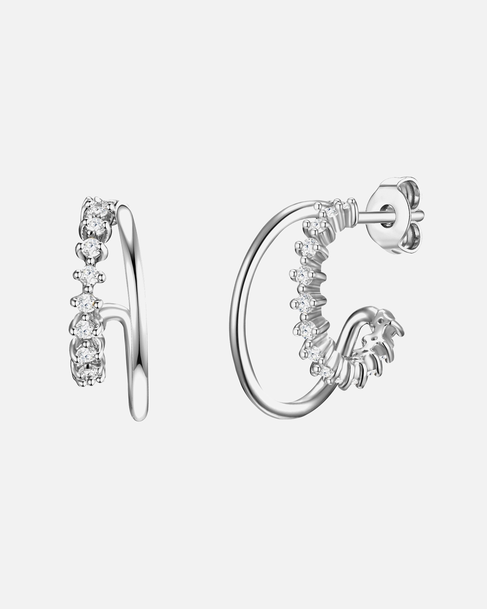 Créoles for FemmeCréoles en argent Argent sterling Oxyde de zirconium (CZ) en Argent16,0 mm