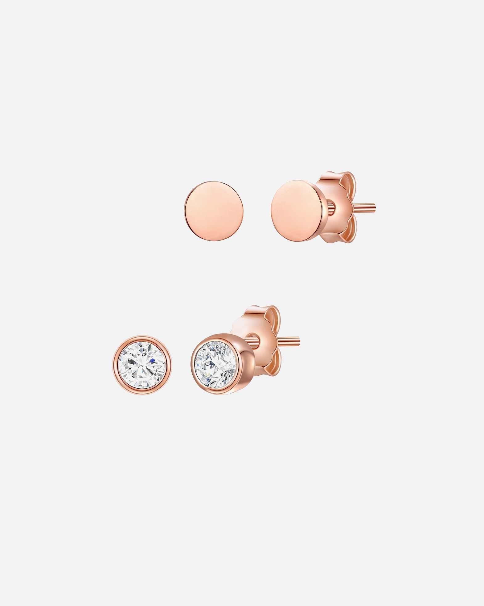 Boucle d'oreilles for FemmeGlanzstücke MünchenPuces d'oreilles en argent Argent sterling Oxyde de zirconium (CZ) en Or rose3,8/4,0 mm