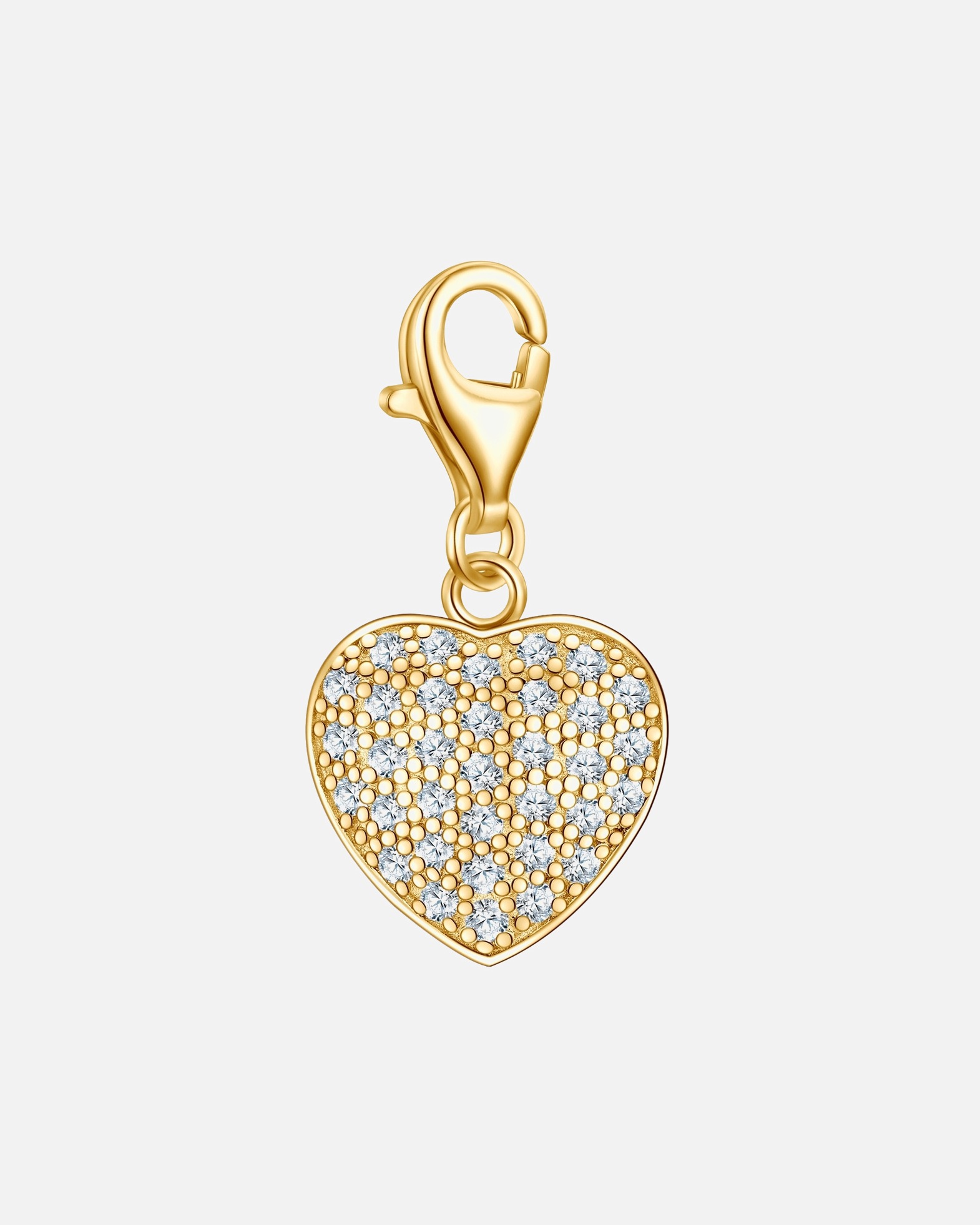 Pendentif for FemmeBreloque fantaisie Coeur en Argent sterling en Or jaune14,1 mm