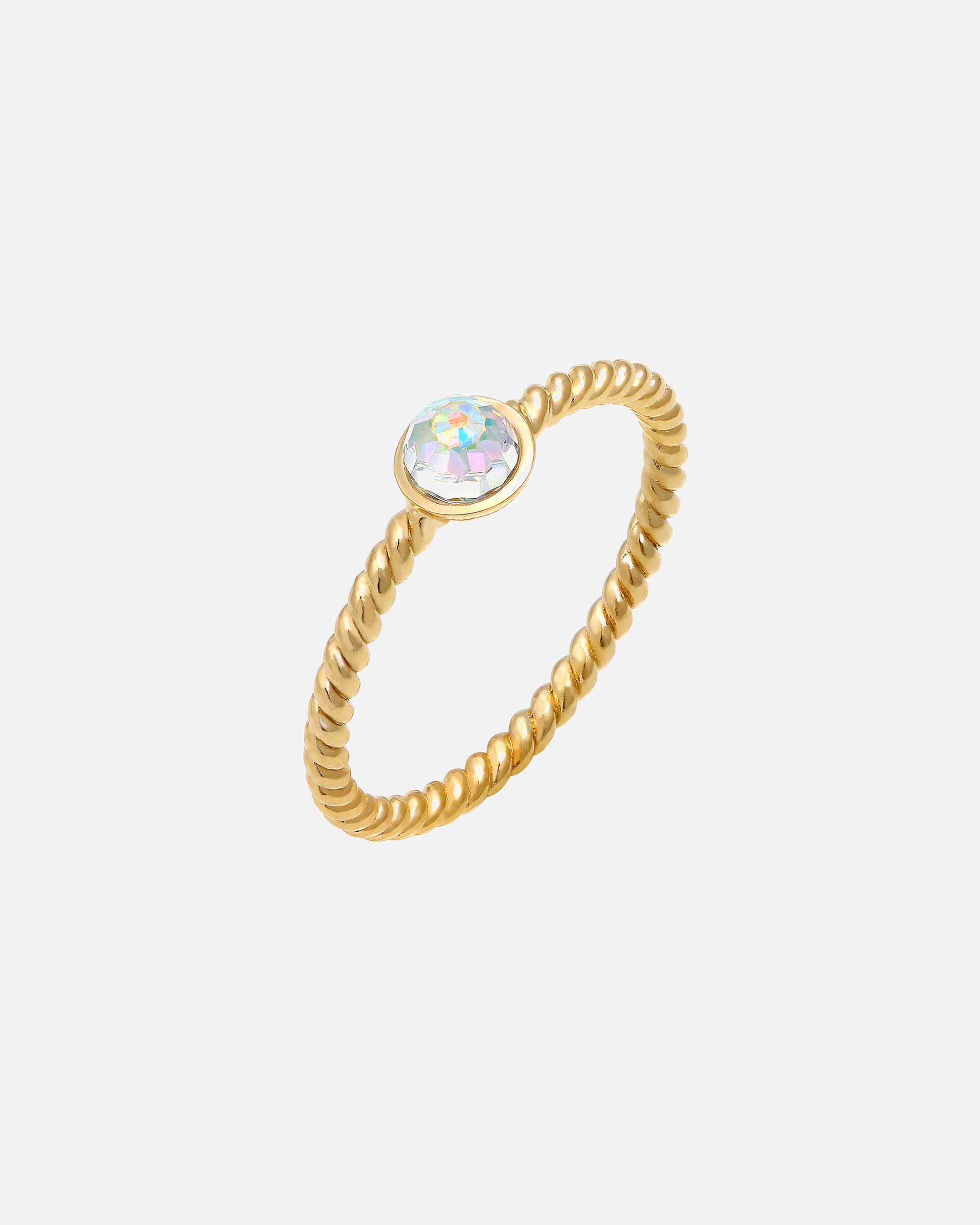 Ring für Weiblich Elli Solitär Twisted 925 Silber vergoldet, mit Kristallen von Swarovski® 52