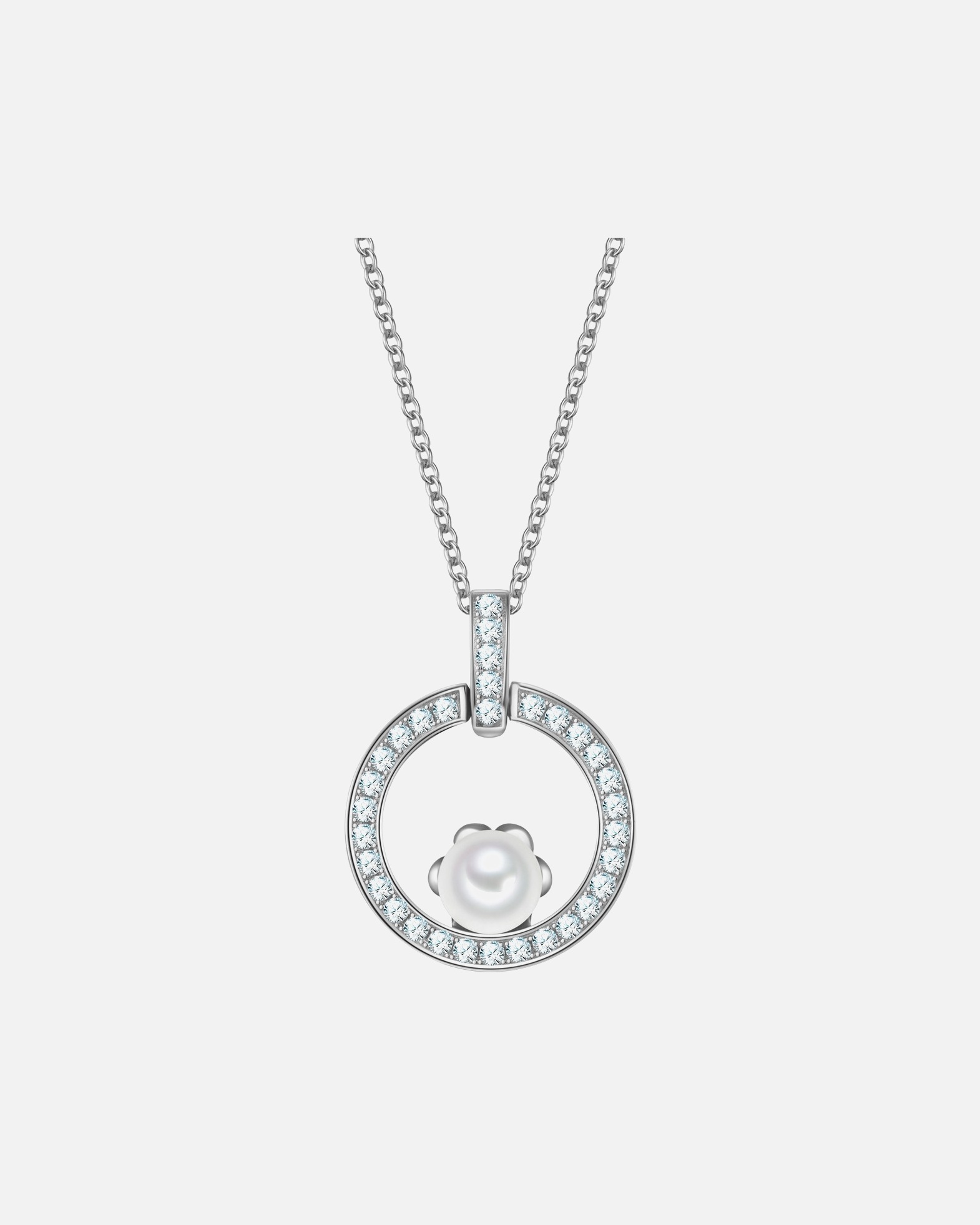 Collier for FemmeCollier en Argent Sterling en argent avec perle de coquillage en zirconium42,0 cm Basiskette + 7,0 cm Verlängerung