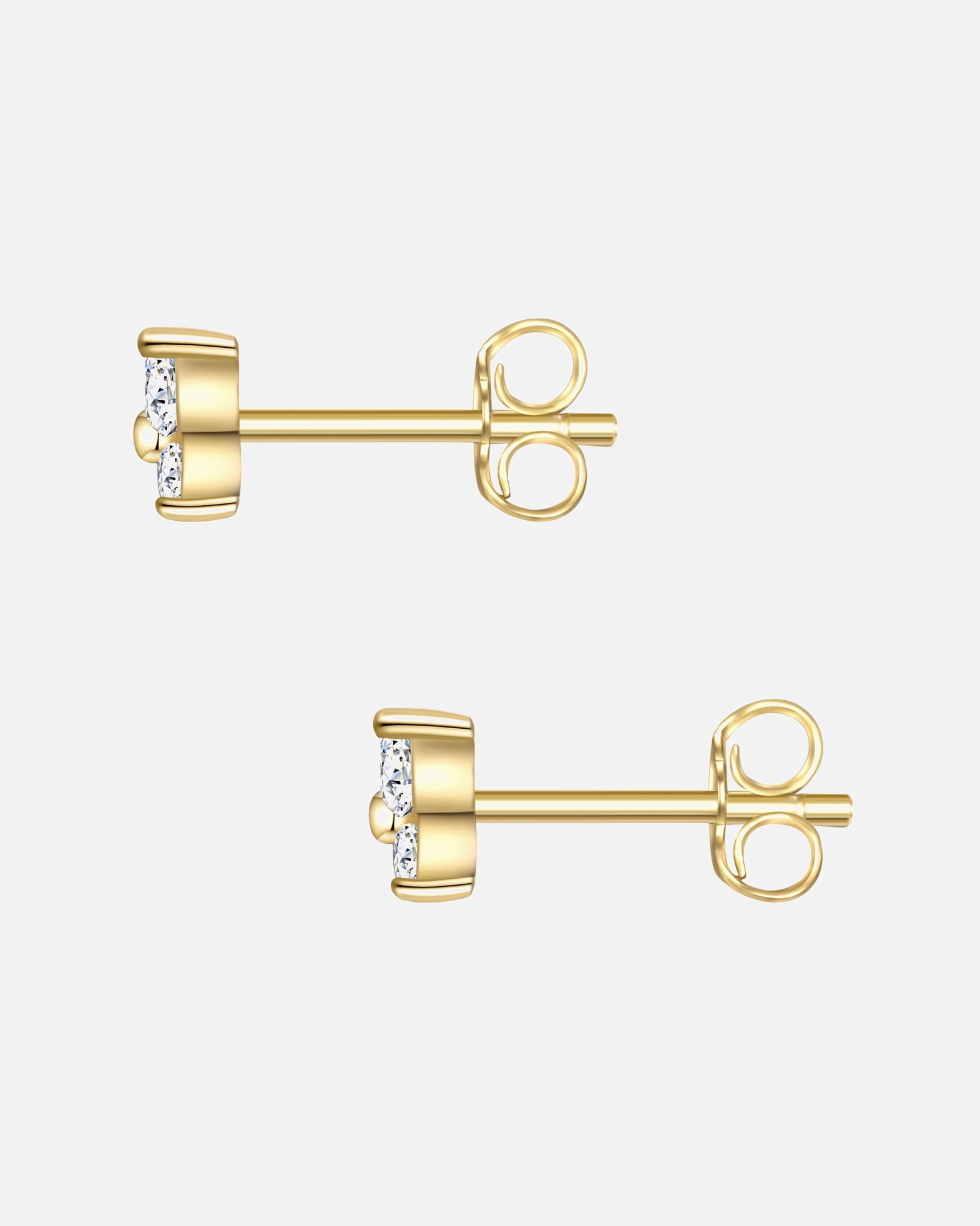 Ohrringe für Weiblich Glanzstücke München Ohrstecker Schmetterling aus Sterling Silber in Gelbgold mit Zirkonia 4,5 mm