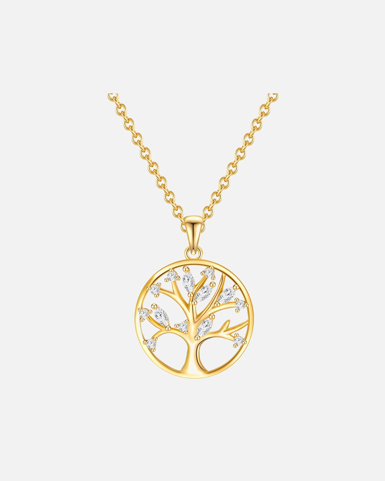 Collier for FemmeRafaela DonataChaîne Arbre de vie Argent sterling Oxyde de zirconium (CZ) en Or jaune40,0 cm Basiskette + 5,0 cm Verlängerung