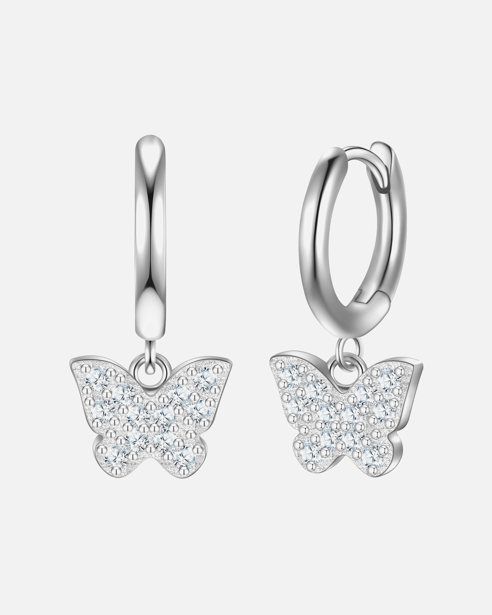 Créoles for FemmeCréoles Papillon en Argent Sterling en argent avec Zirconium17,5 mm