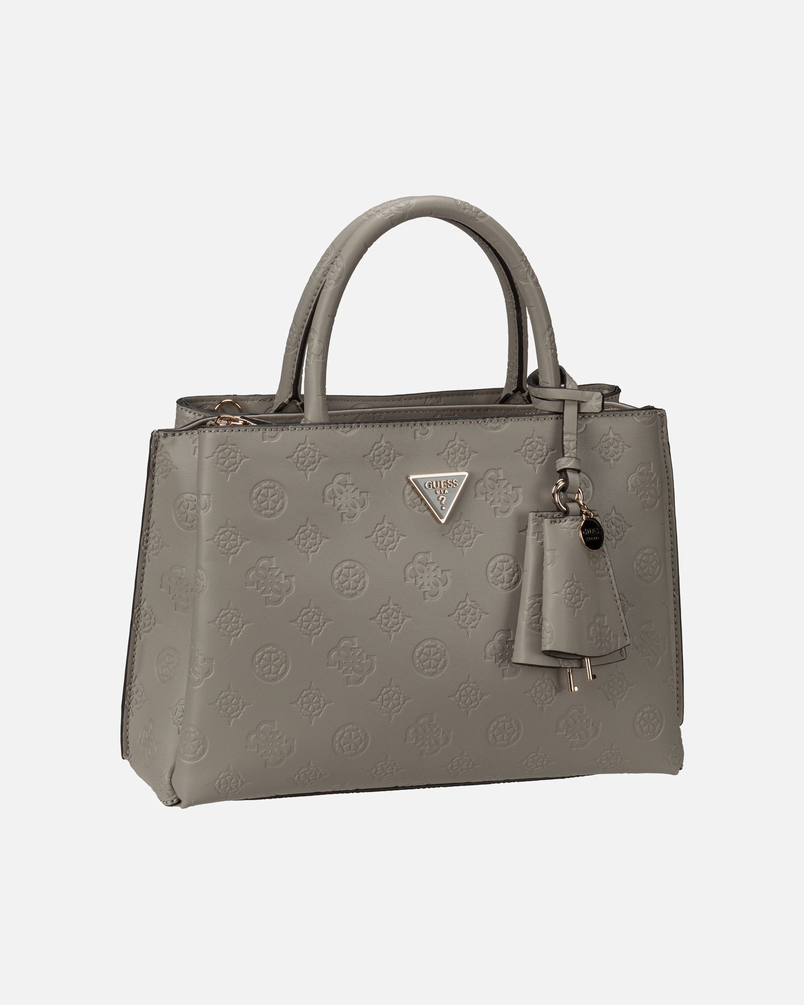 Handtasche für Weiblich Guess Jena Henkeltasche taupe logo