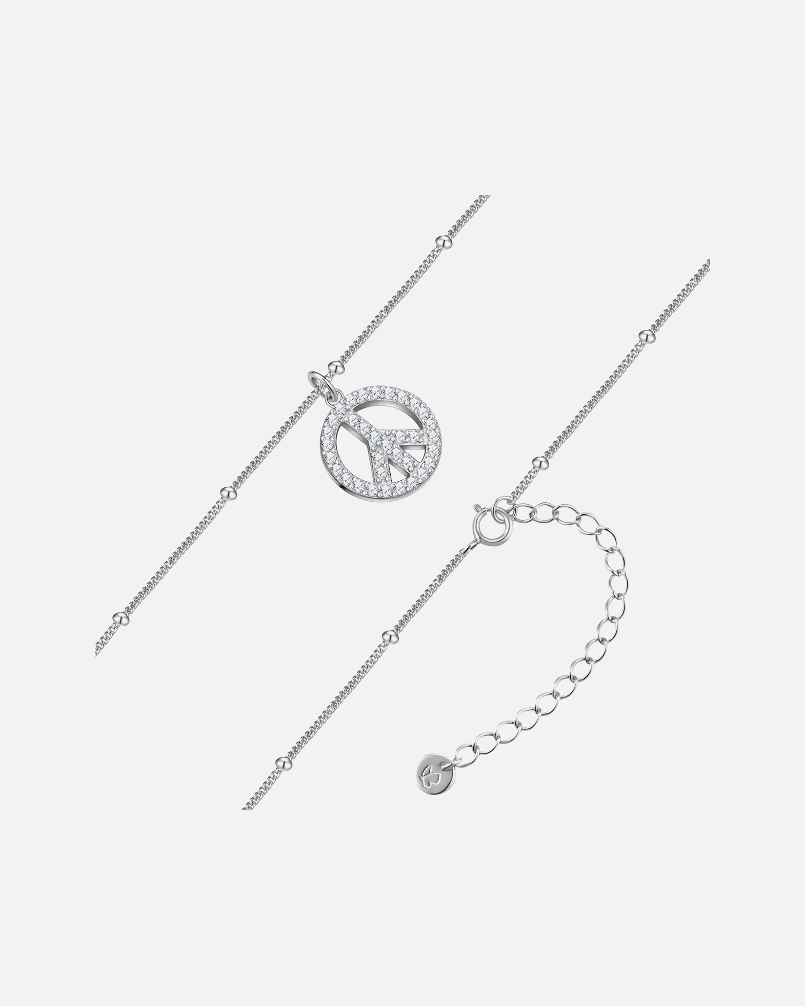 Collier for FemmeGlanzstücke MünchenChaîne Signe de la paix en Argent sterling en Argent50,0 cm Basiskette + 5,0 cm Verlängerung