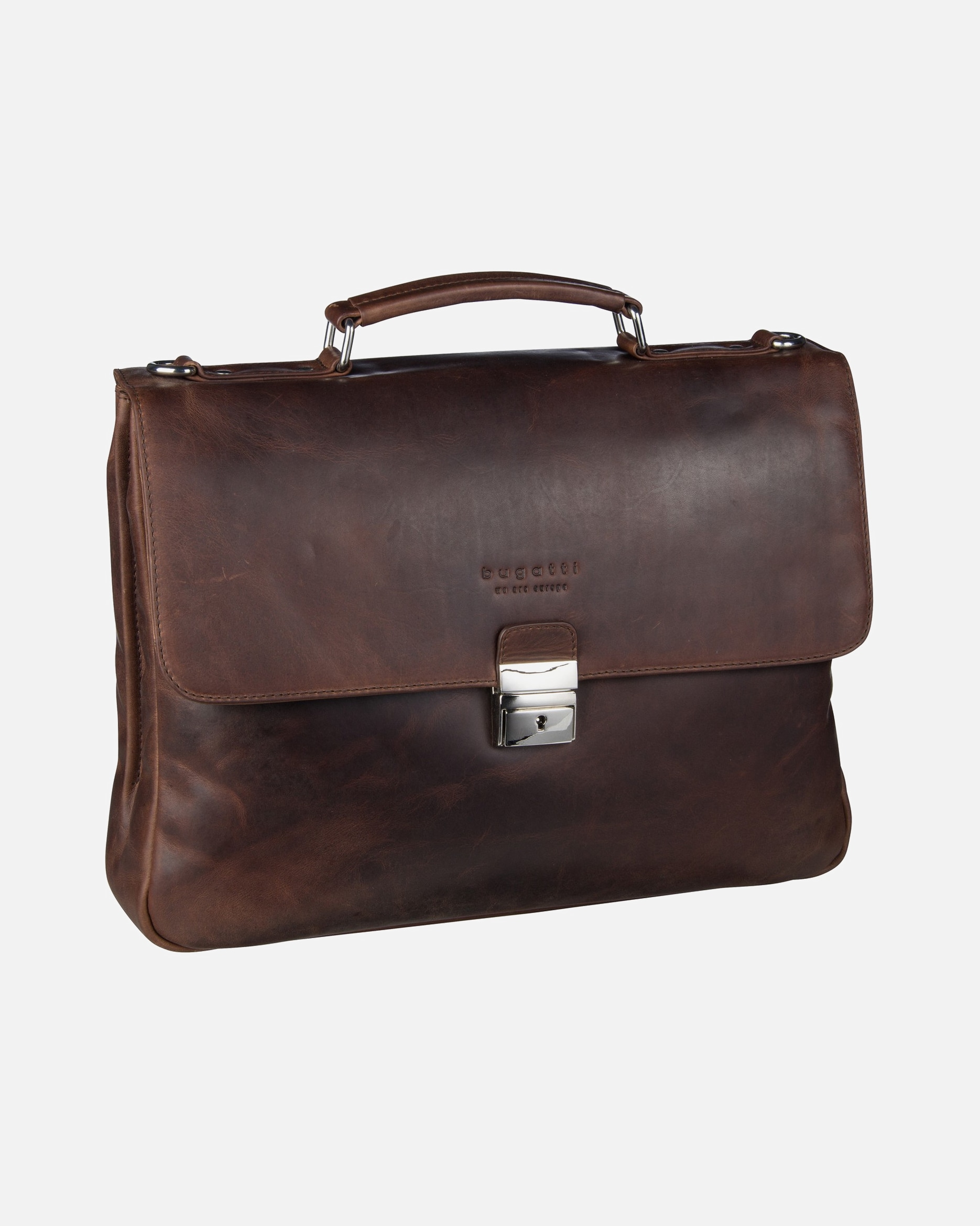 Laptoptasche für Männlich Bugatti Romano Aktentasche Leder 40 cm Laptopfach braun