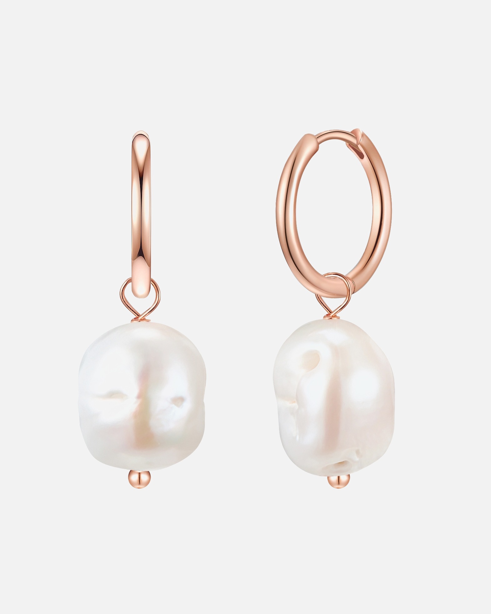 Créoles for FemmeCréoles en argent Argent sterling Perle de culture d'eau douce en Or rose32,6 mm