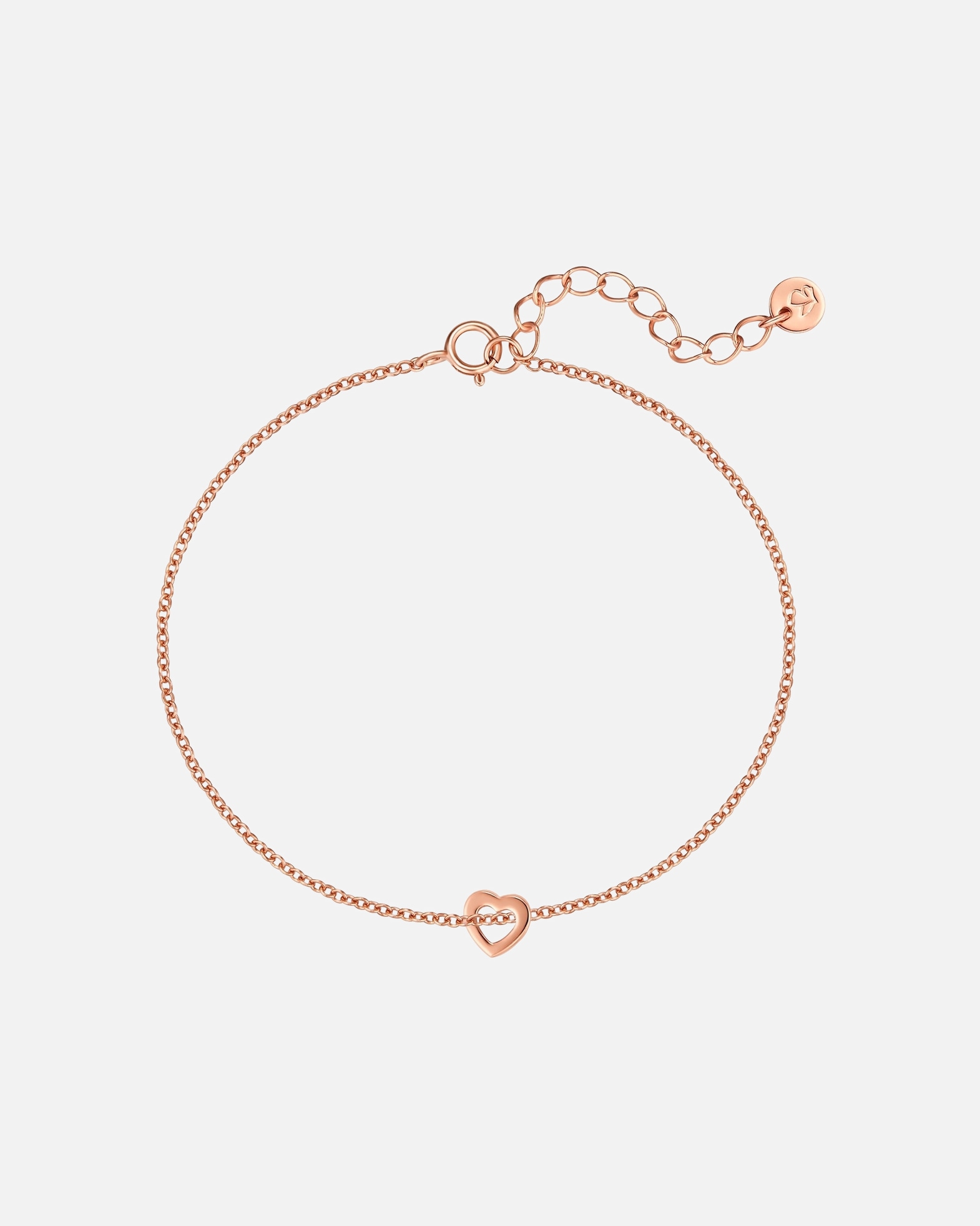 Bracelet for FemmeBracelet Cœur en Argent Sterling en or rose17,0 cm Basislänge + 3,0 cm Verlängerung