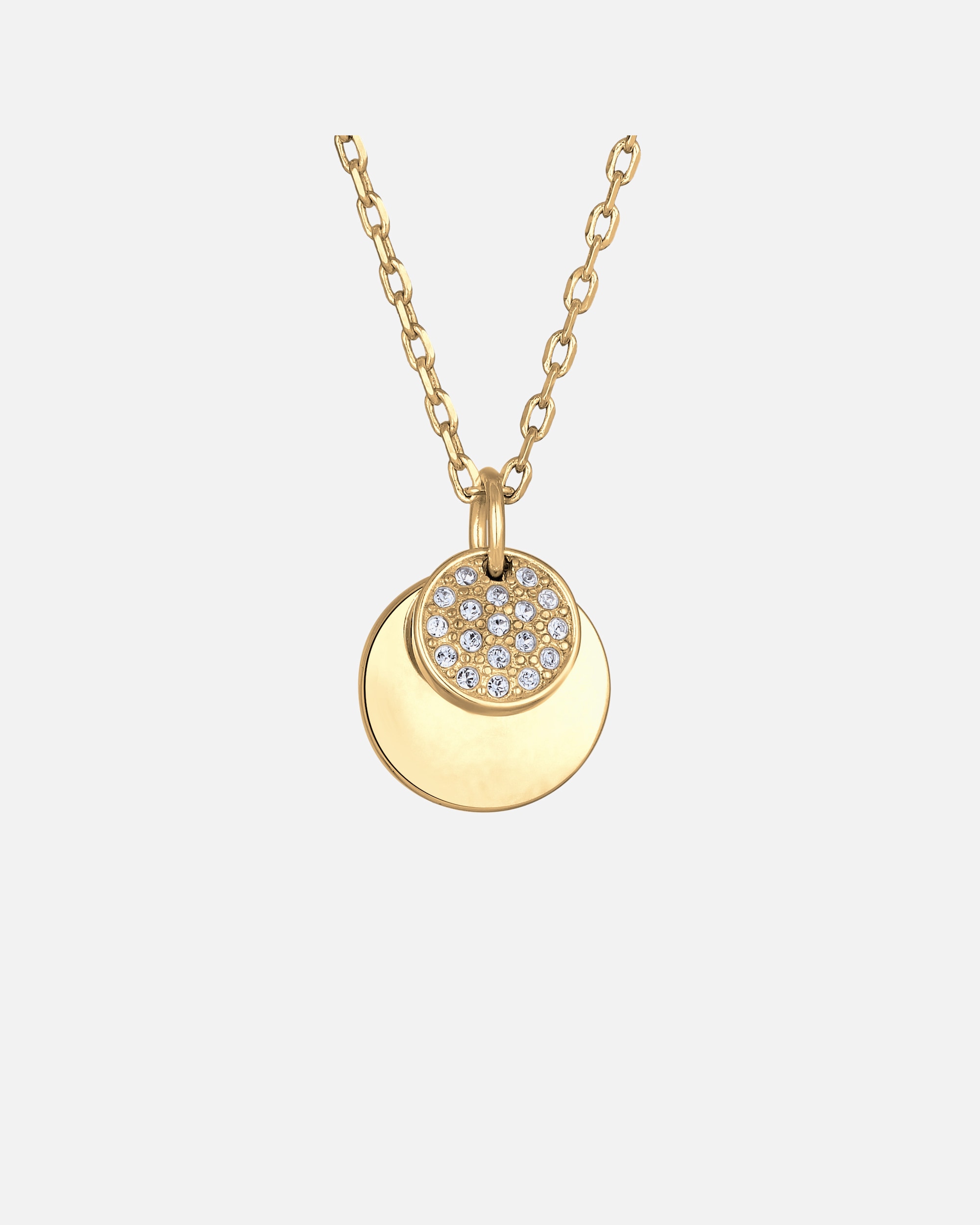 Halskette für Weiblich Elli Plättchen Kristalle Elegant goldfarben